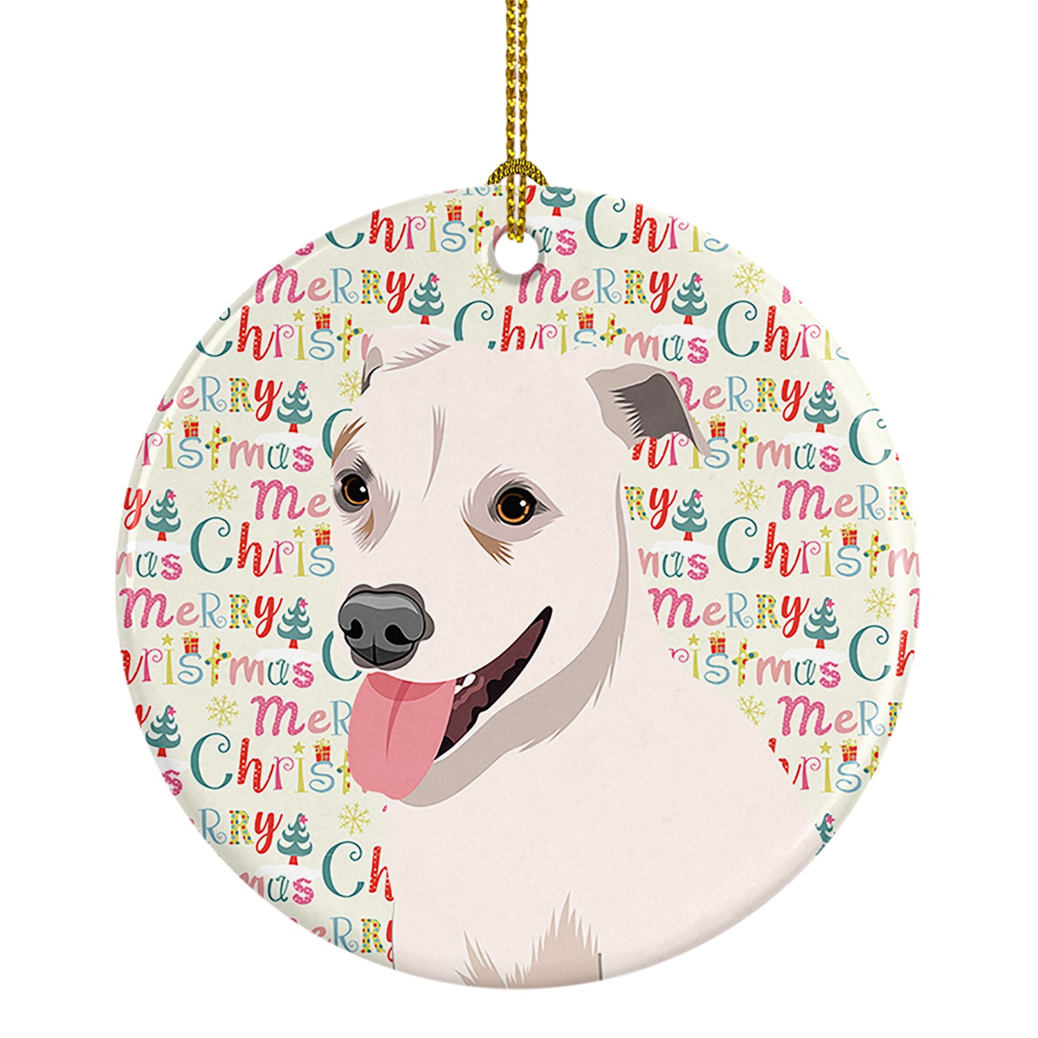 Buy this Pit Bull Puppy Christmas Ceramic Ornament