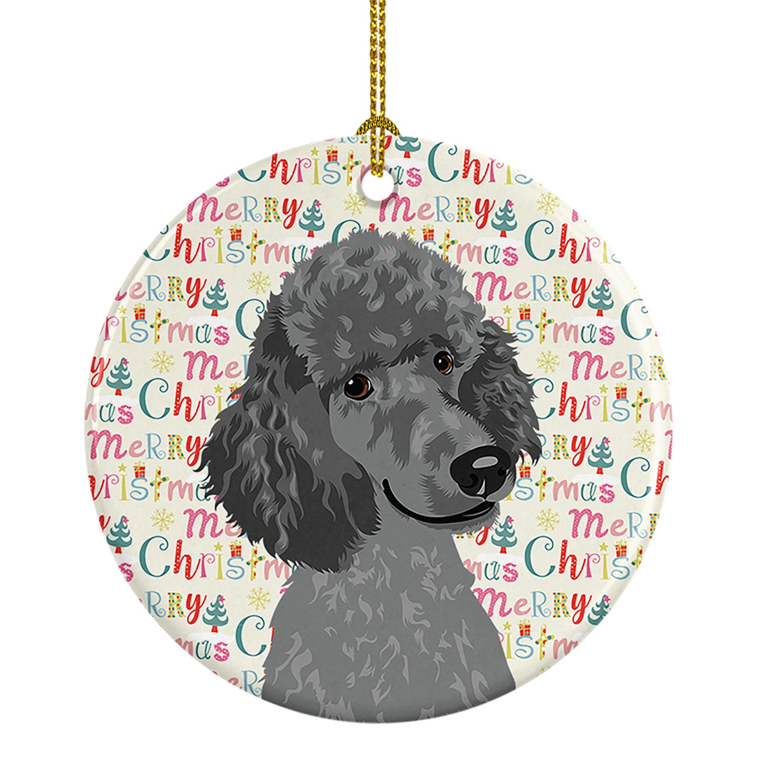 Buy this Poodle Standard Gray Christmas Ceramic Ornament