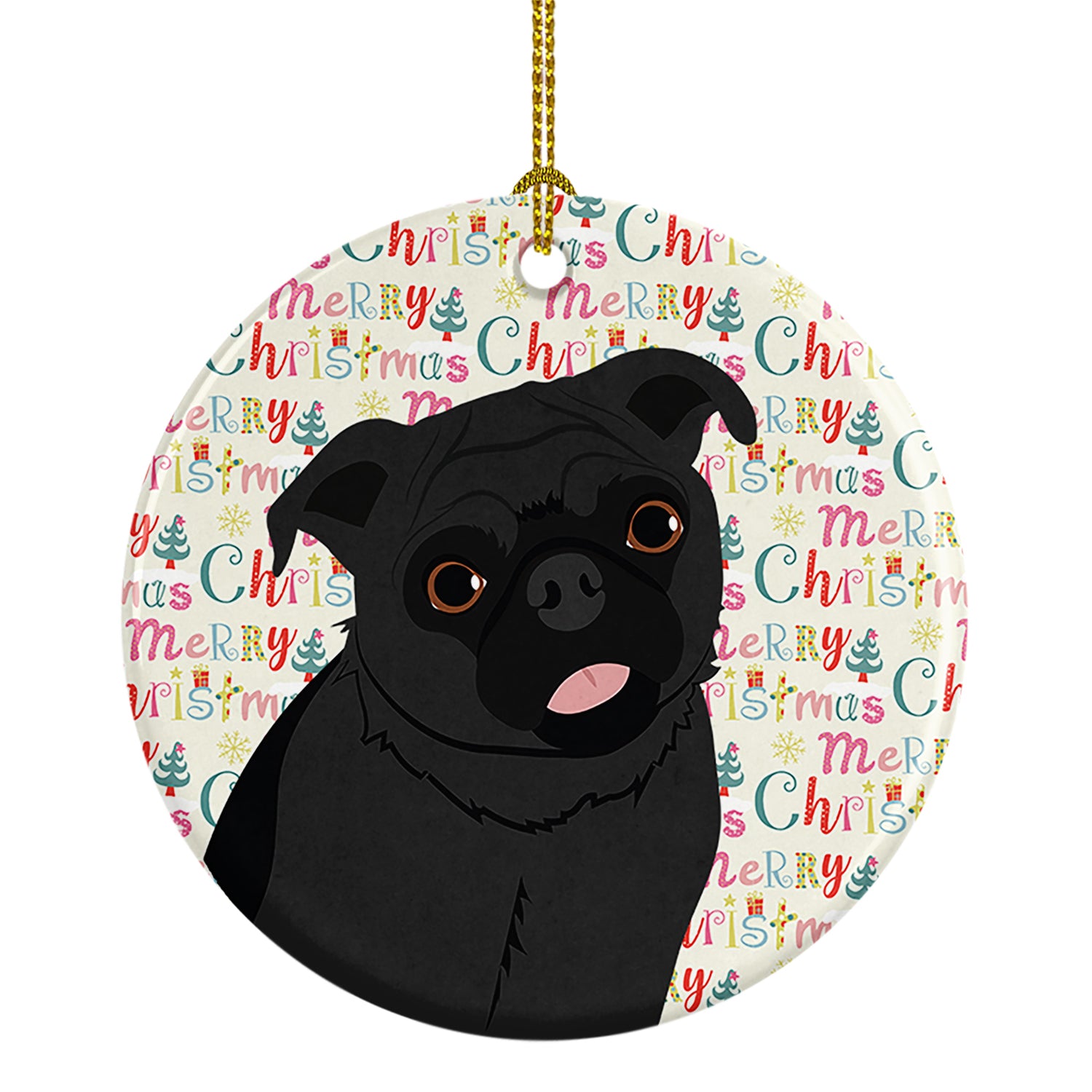 Buy this Pug Black #1 Christmas Ceramic Ornament