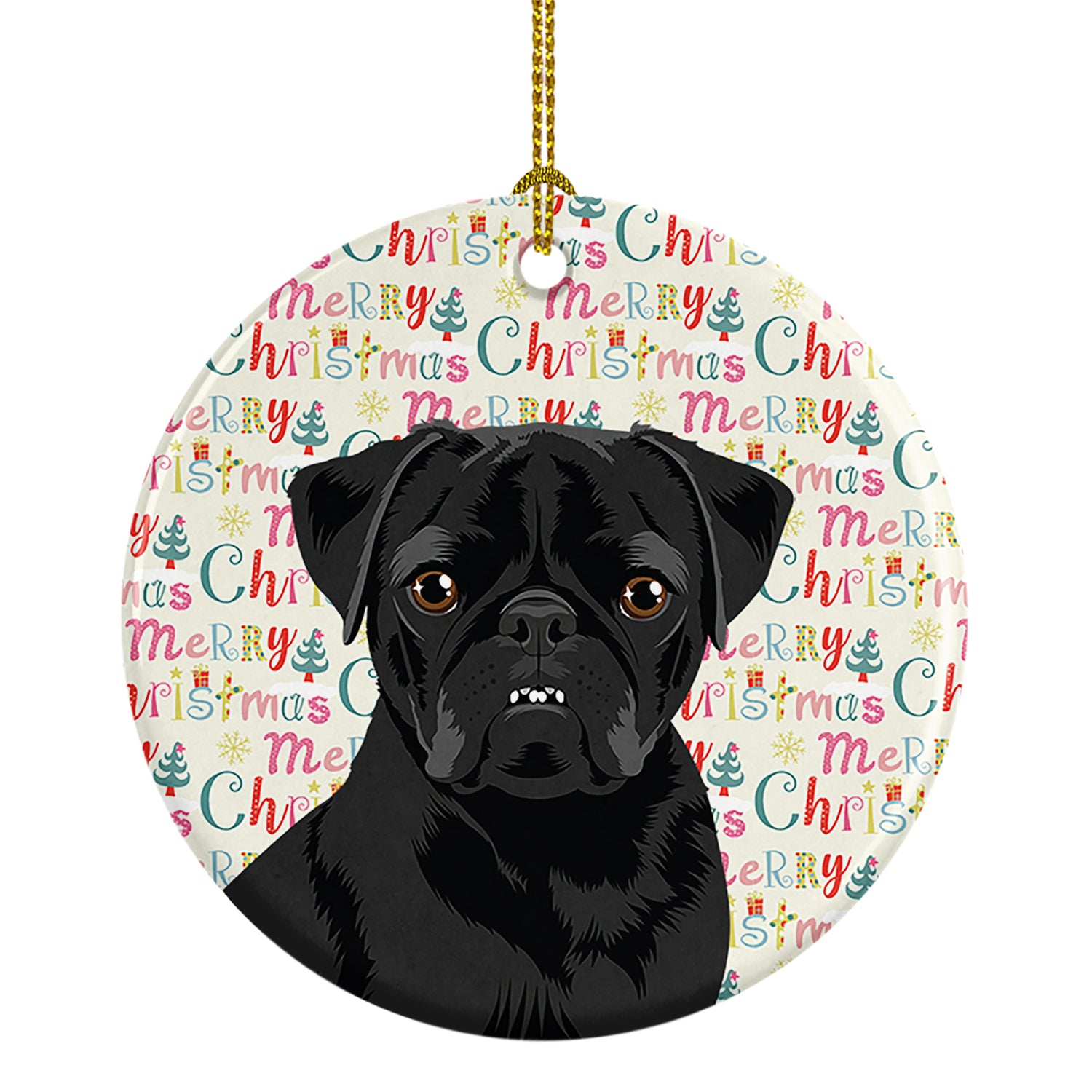 Buy this Pug Black #2 Christmas Ceramic Ornament