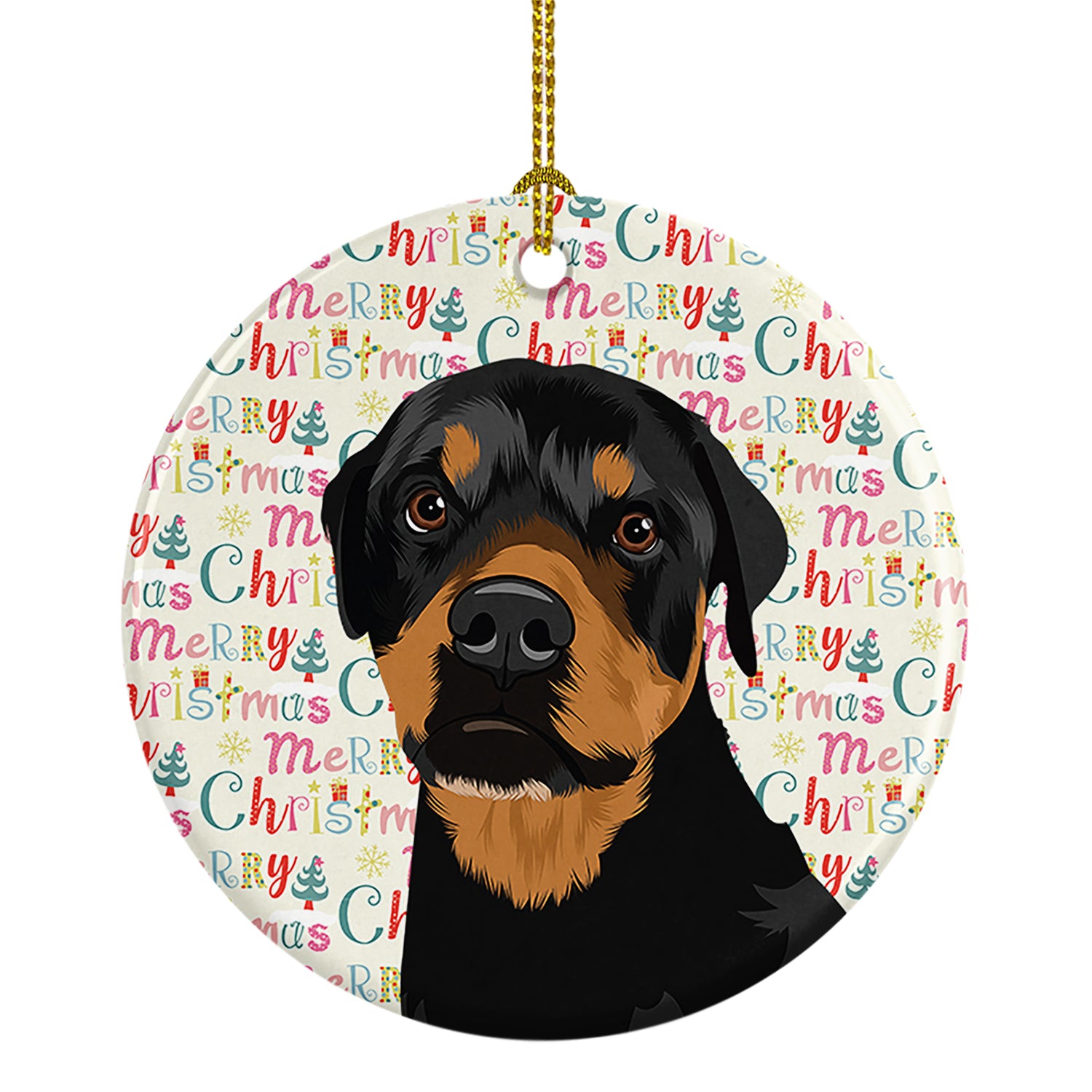 Buy this Rottweiler Black and Rust Christmas Ceramic Ornament