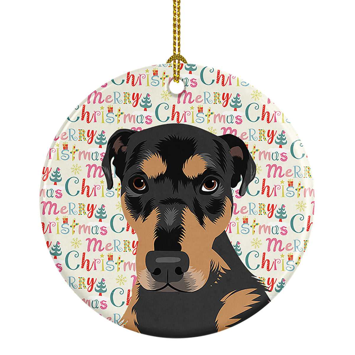 Buy this Rottweiler Black and Tan #2 Christmas Ceramic Ornament