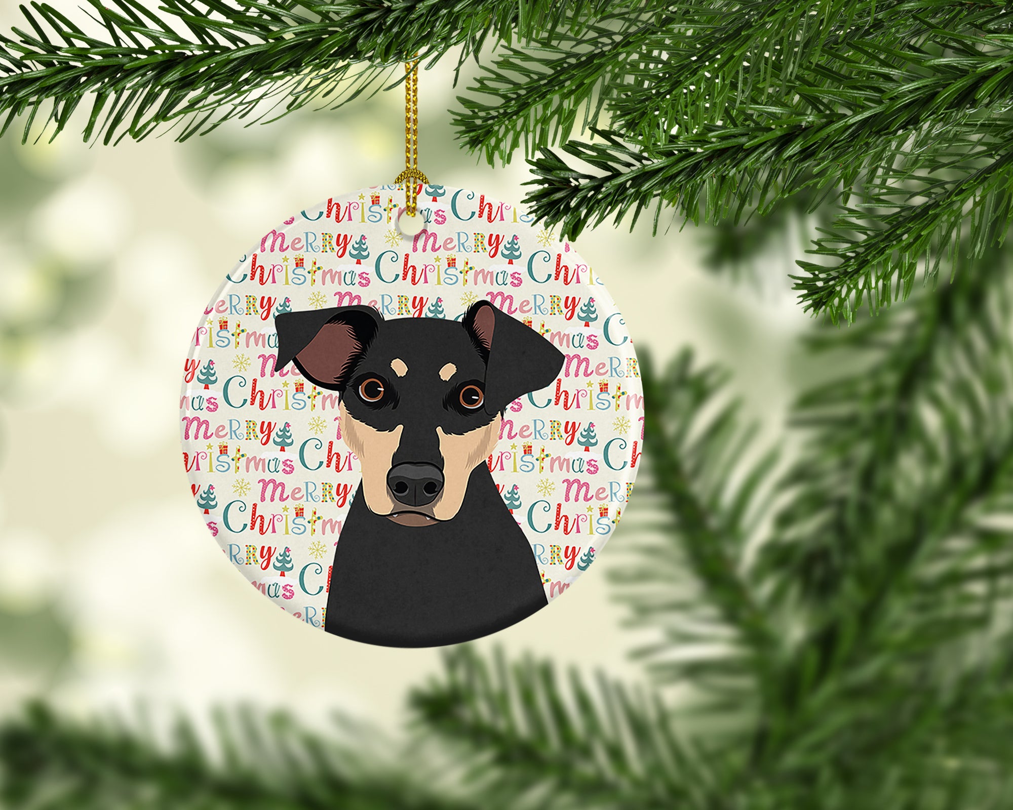 Rottweiler Black and Tan #3 Christmas Ceramic Ornament - the-store.com