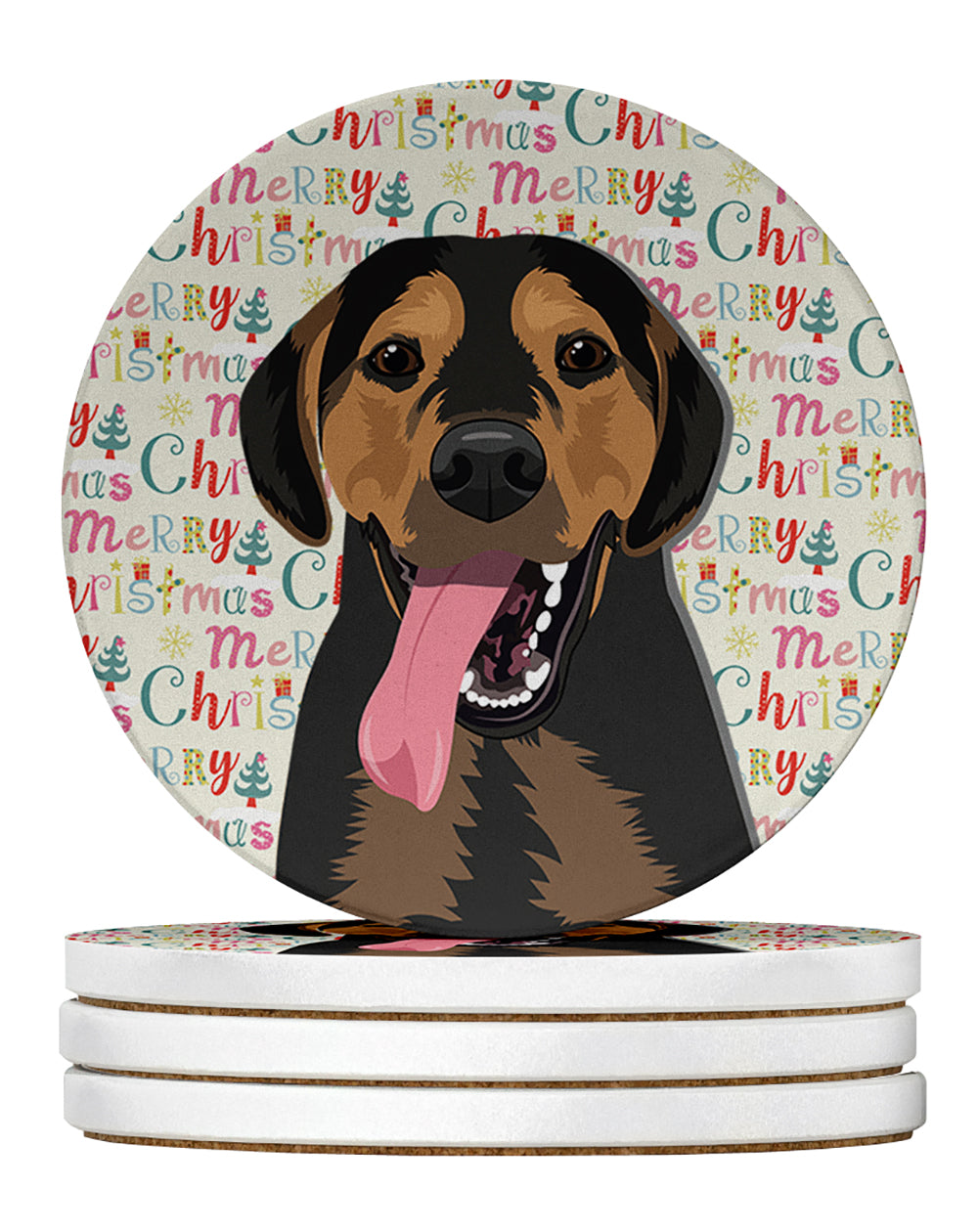 Buy this Rottweiler Black and Tan #4 Christmas Large Sandstone Coasters Pack of 4