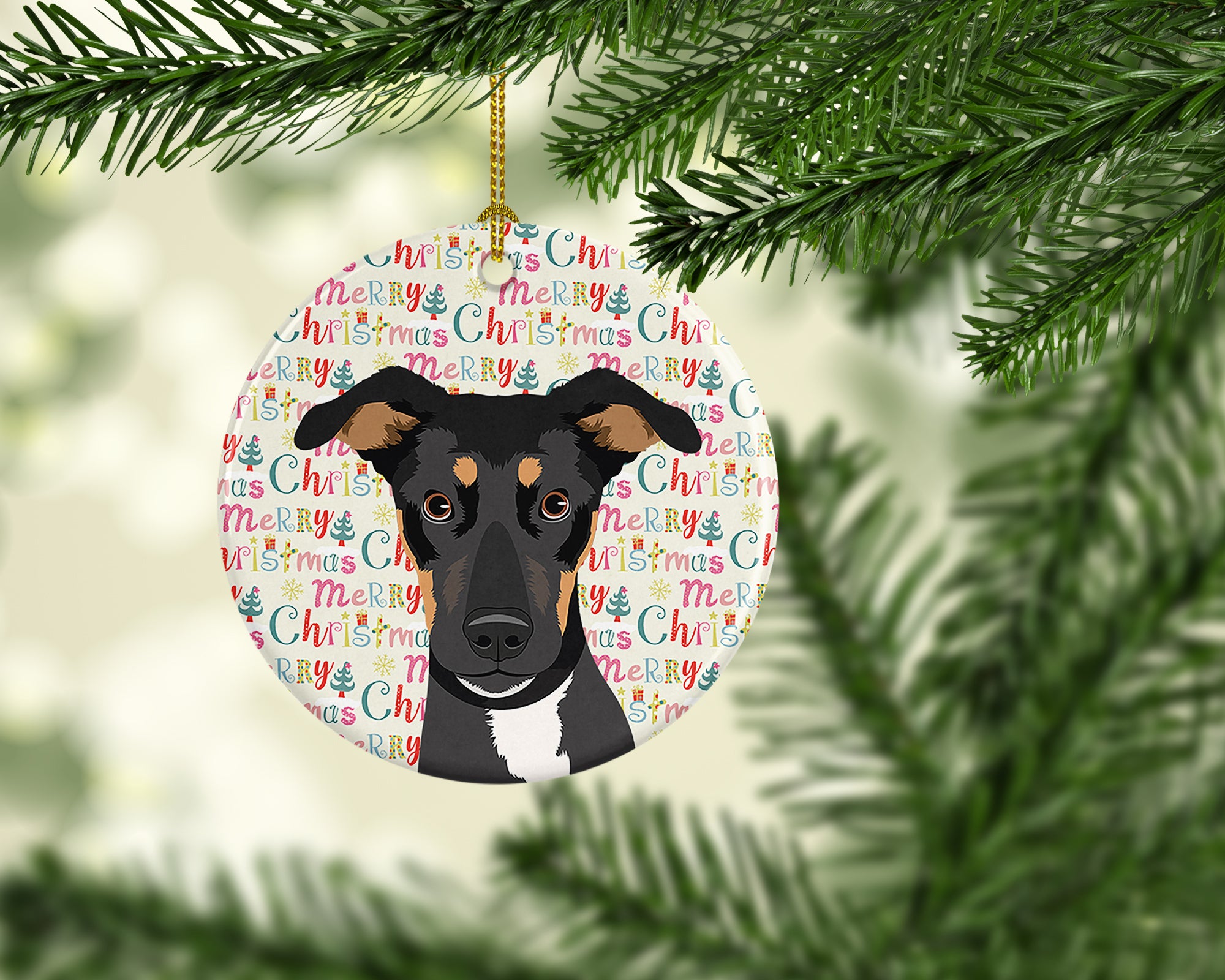 Rottweiler Black and Tan #6 Christmas Ceramic Ornament - the-store.com