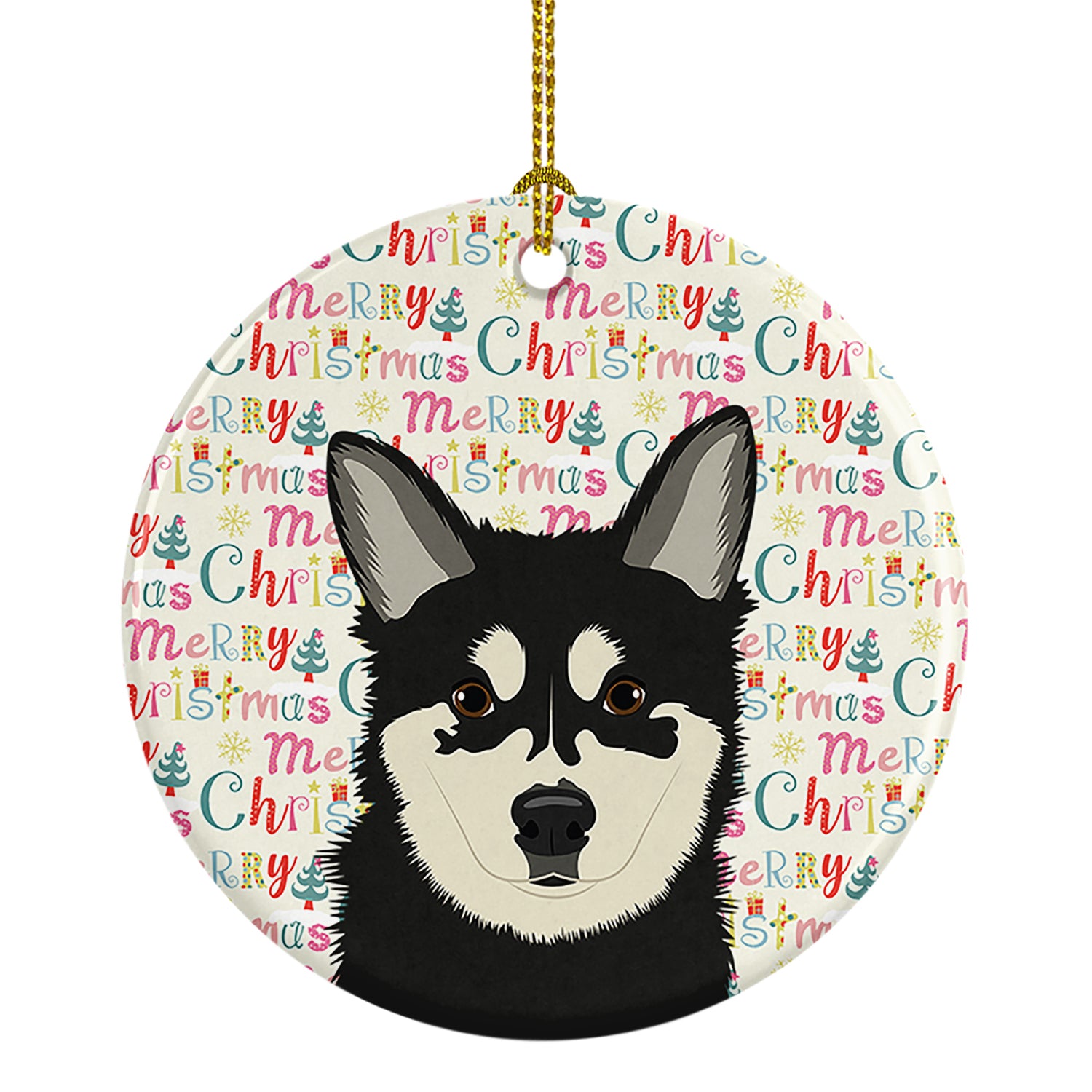Buy this Shiba Inu Husky Mix Christmas Ceramic Ornament