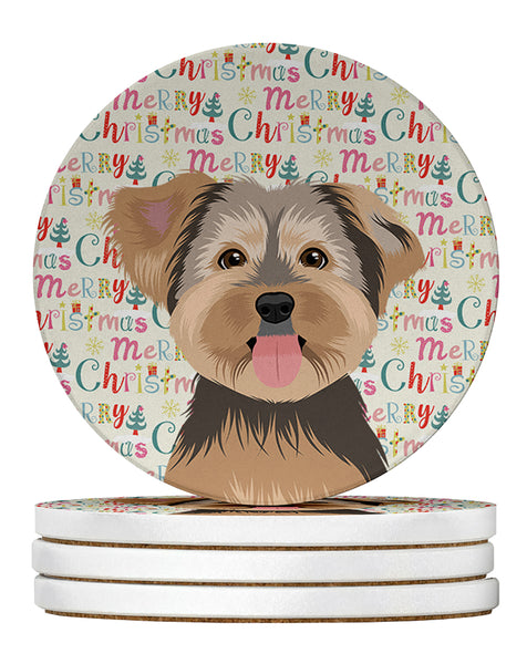 Buy this Yorkie Chocolate #2 Christmas Large Sandstone Coasters Pack of 4