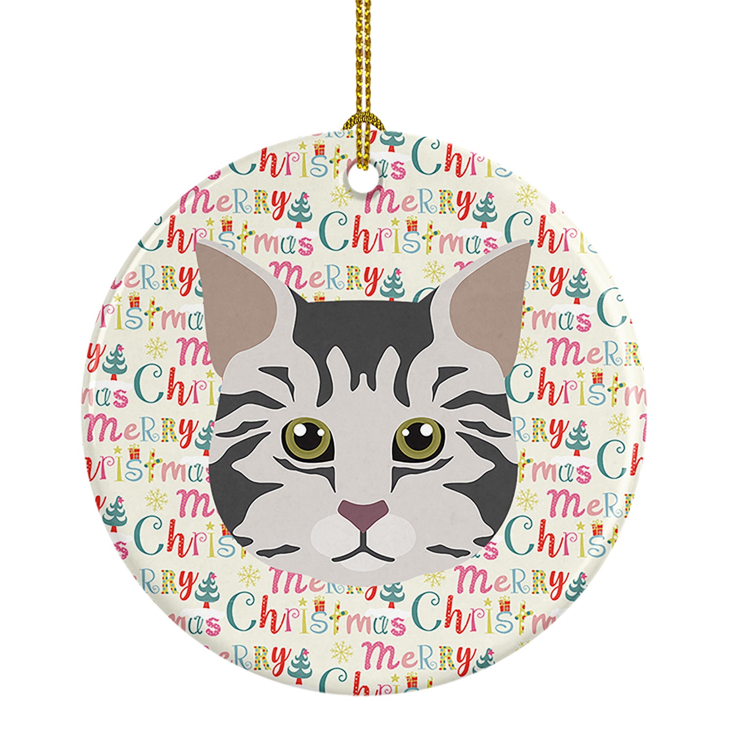 Buy this American Bobtail Cat Christmas Ceramic Ornament
