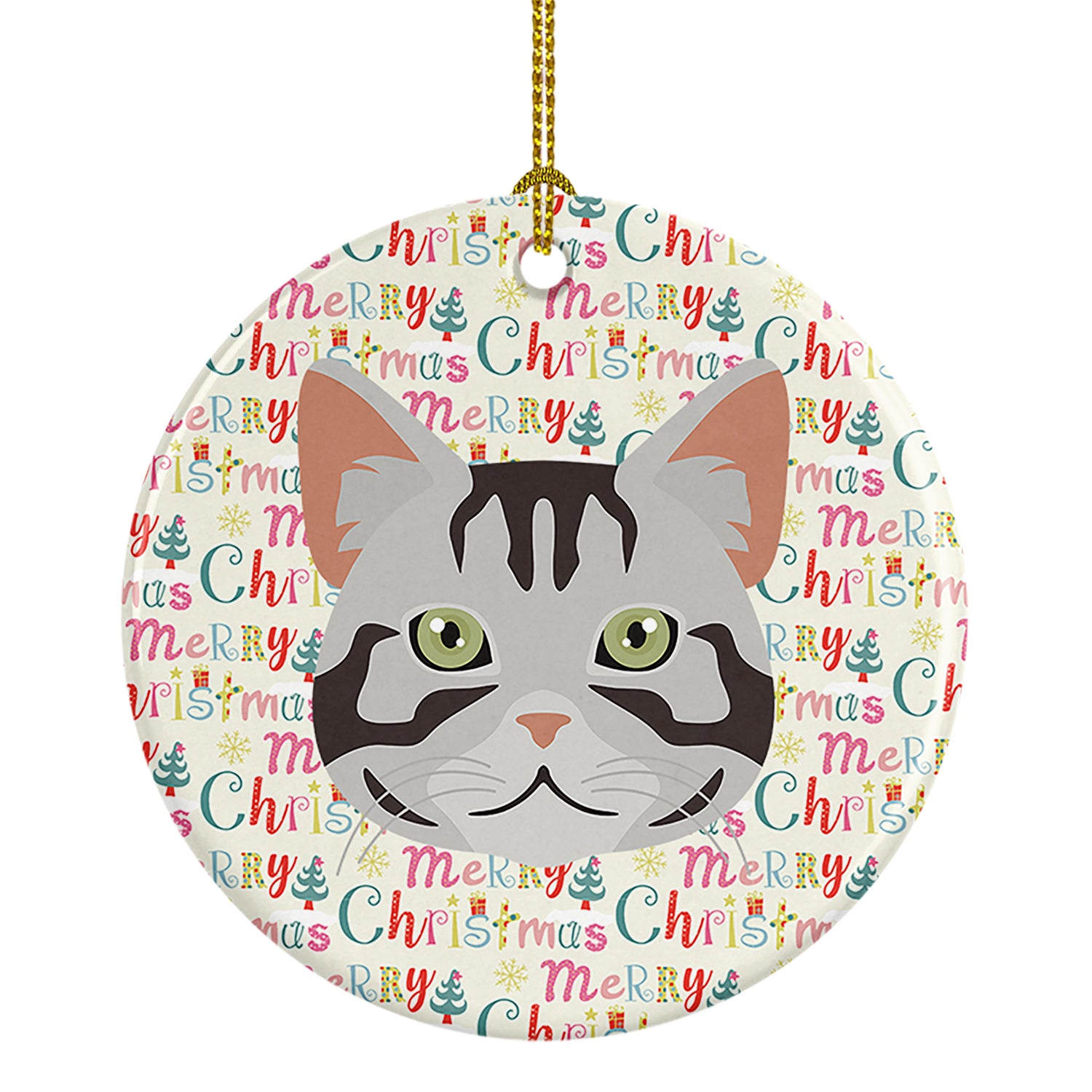 Buy this American Shorthair Cat Christmas Ceramic Ornament