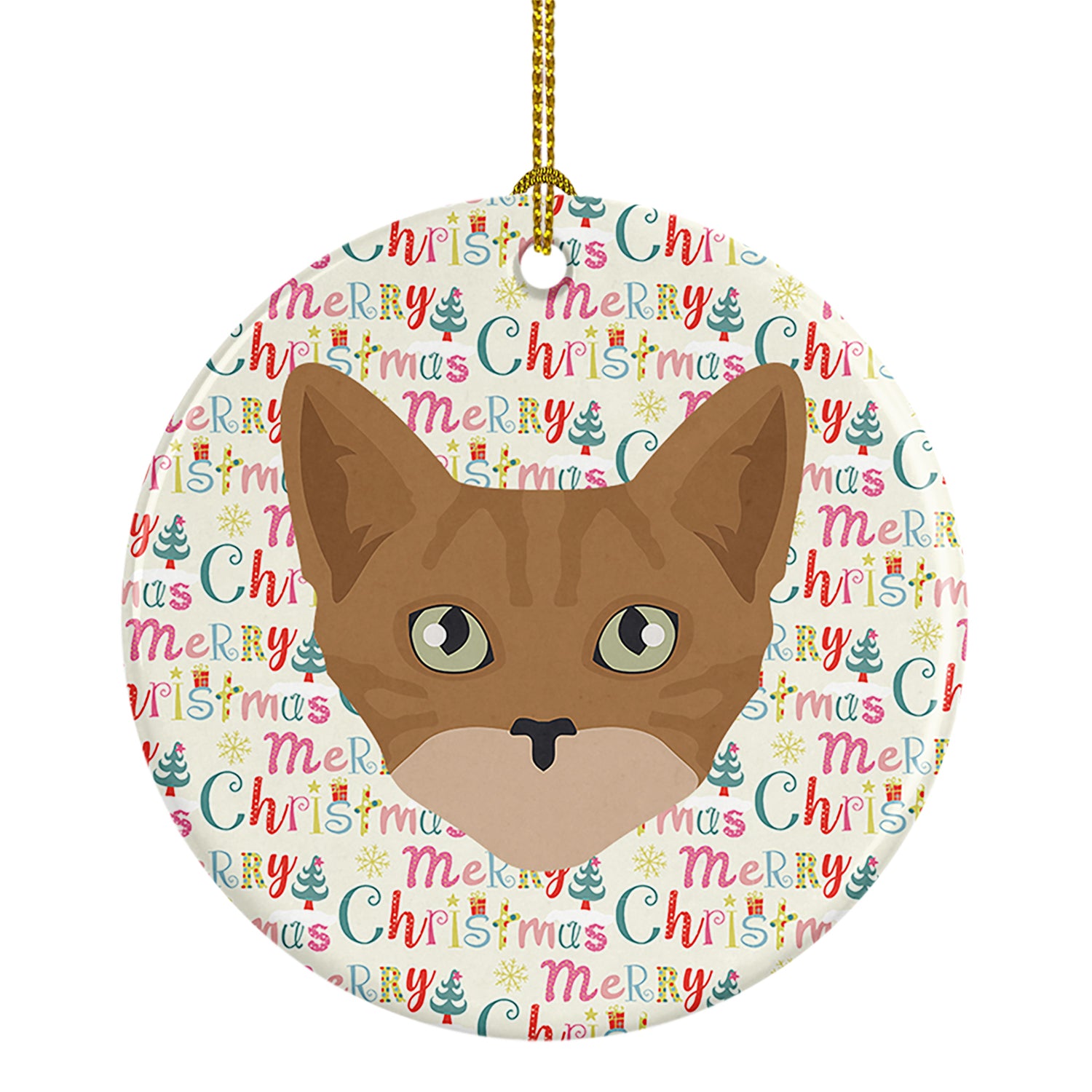 Buy this Australian Mist Cat Christmas Ceramic Ornament