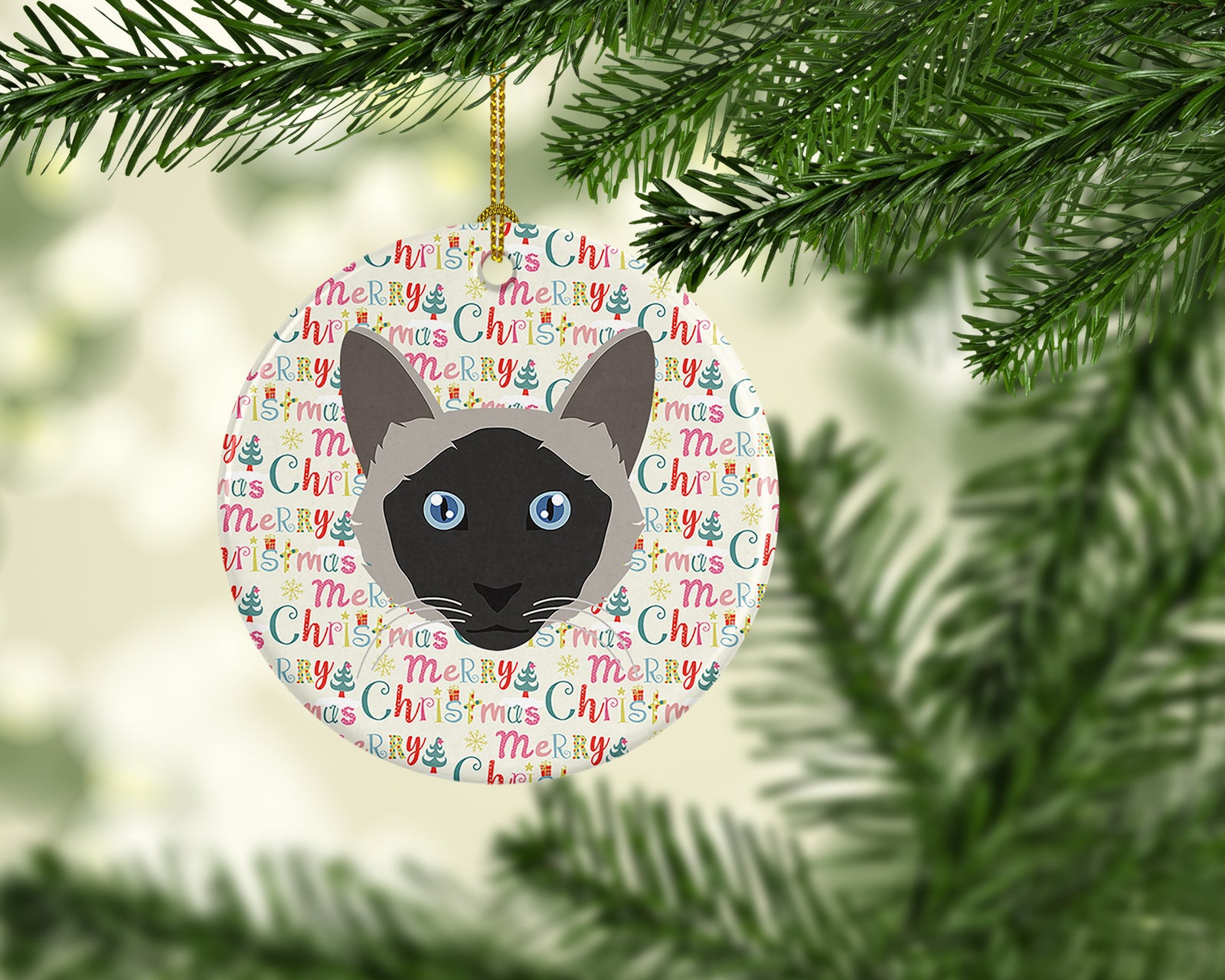 Caroline's Treasures Balinese Cat Christmas Ceramic Ornament