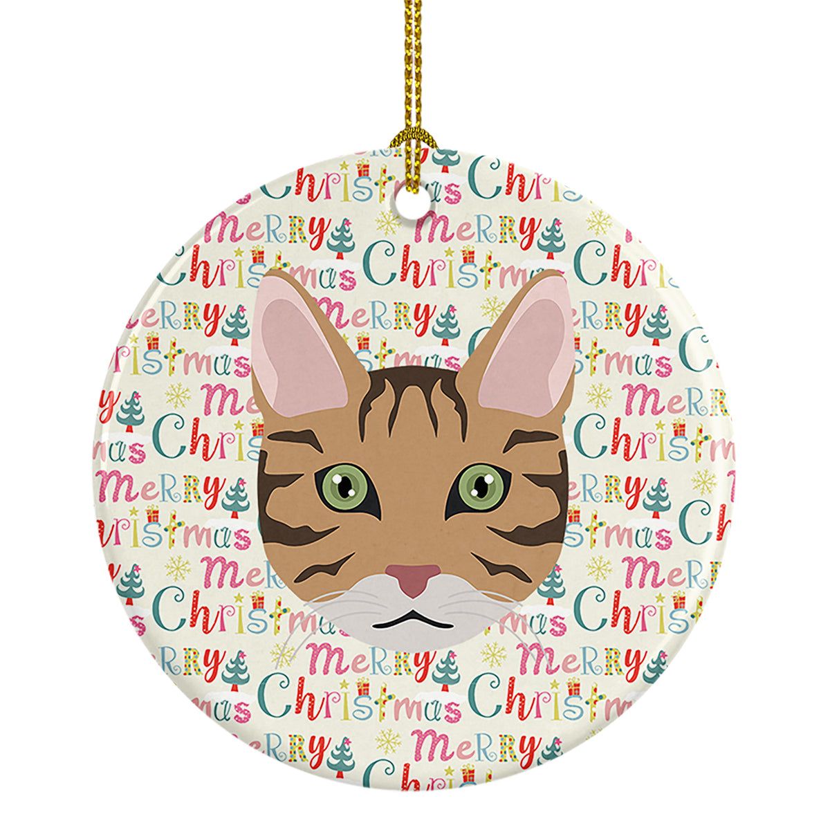 Buy this California Spangled Cat Christmas Ceramic Ornament