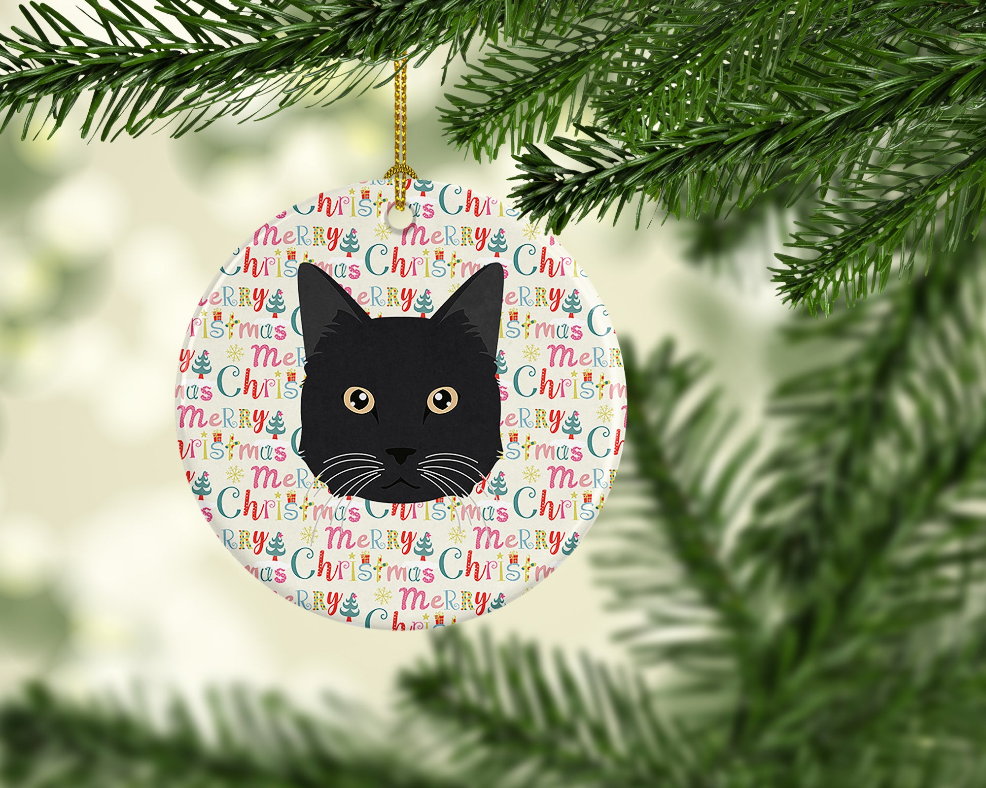 Buy this Chantilly Tiffany Cat Christmas Ceramic Ornament