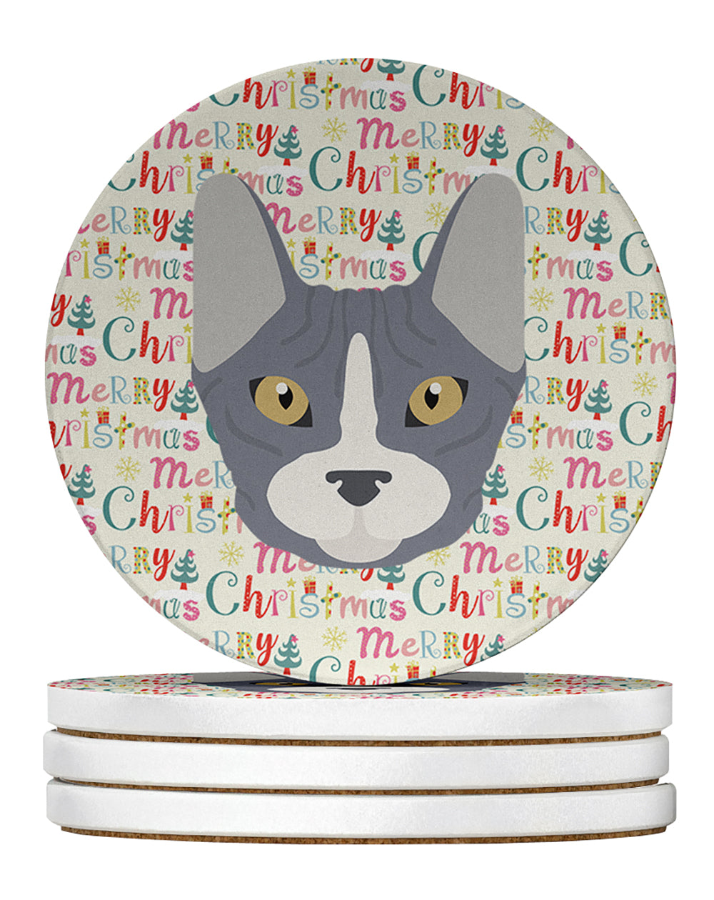 Buy this Don Sphynx Cat Christmas Large Sandstone Coasters Pack of 4