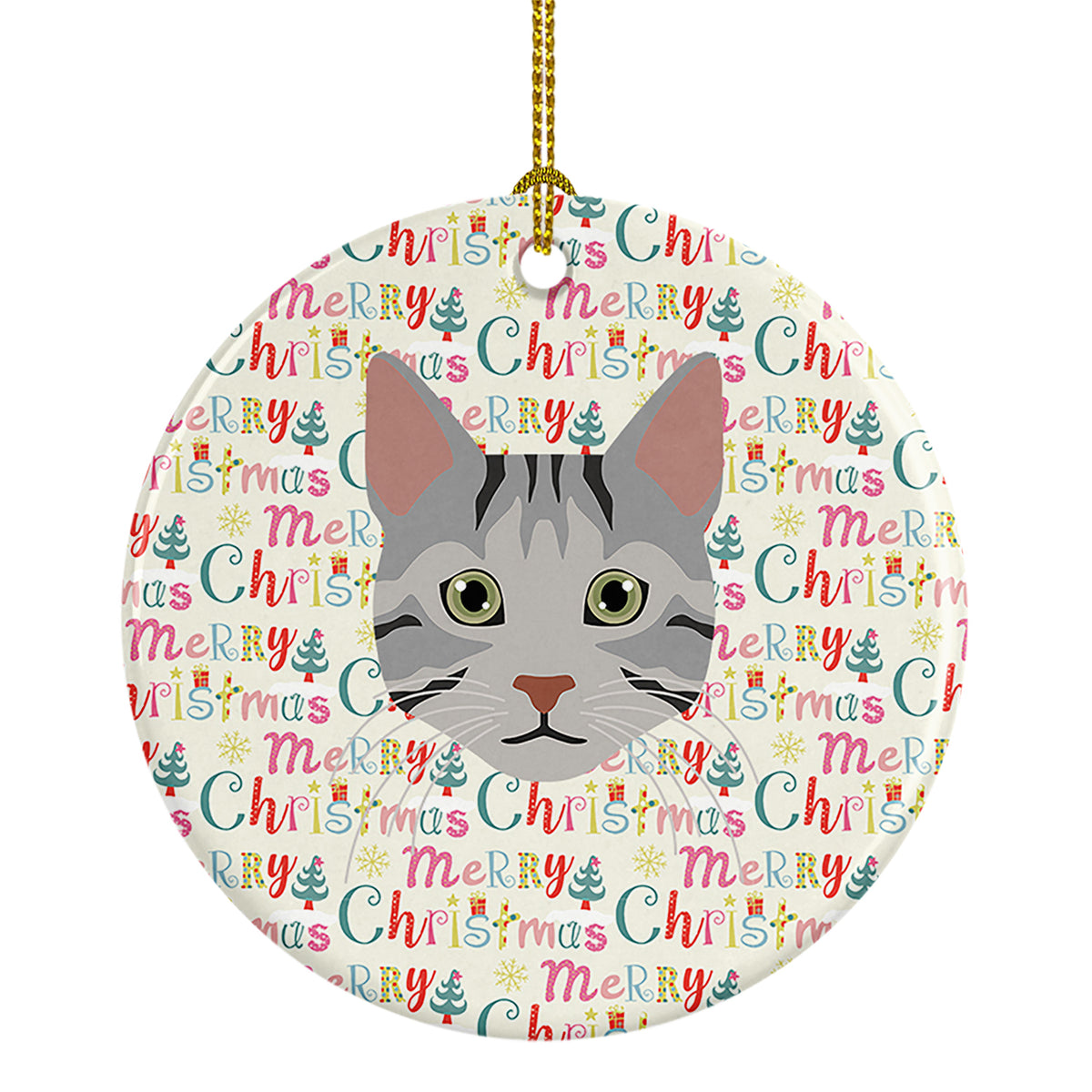 Buy this Egyptian Mau Cat Christmas Ceramic Ornament