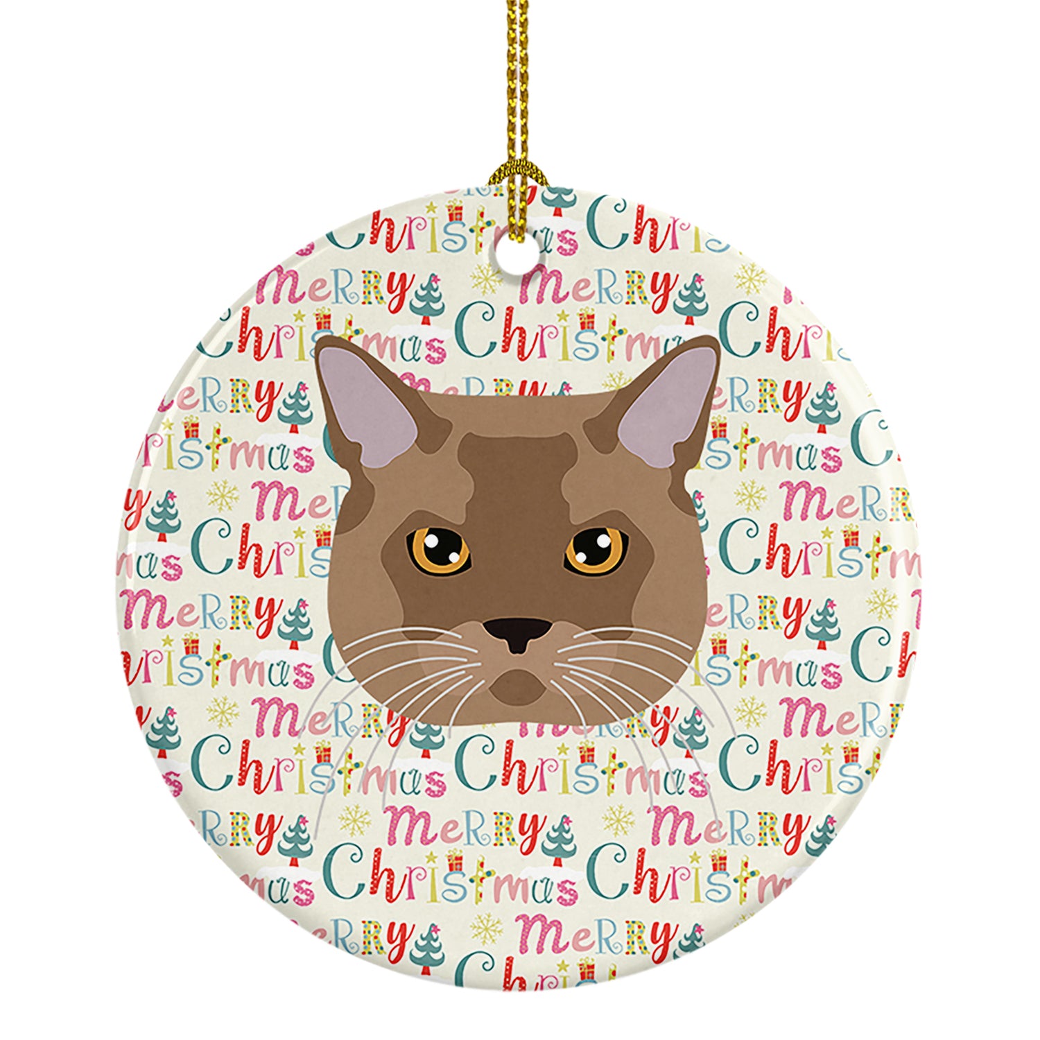 Buy this European Burmese Cat Christmas Ceramic Ornament