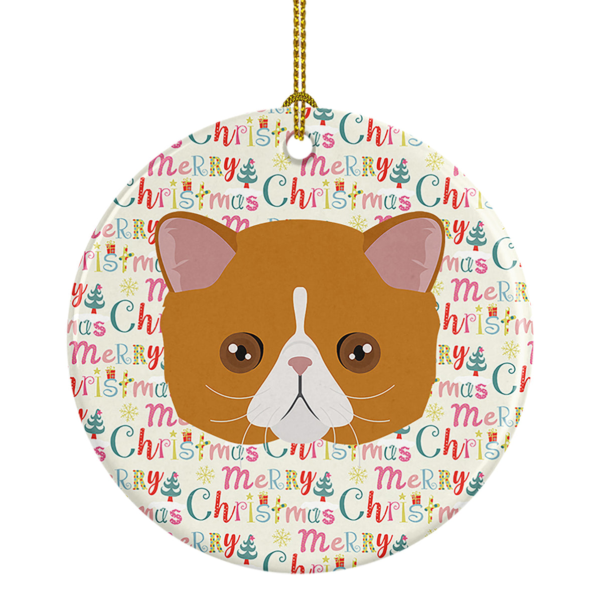 Buy this Exotic Shorthair Cat Christmas Ceramic Ornament