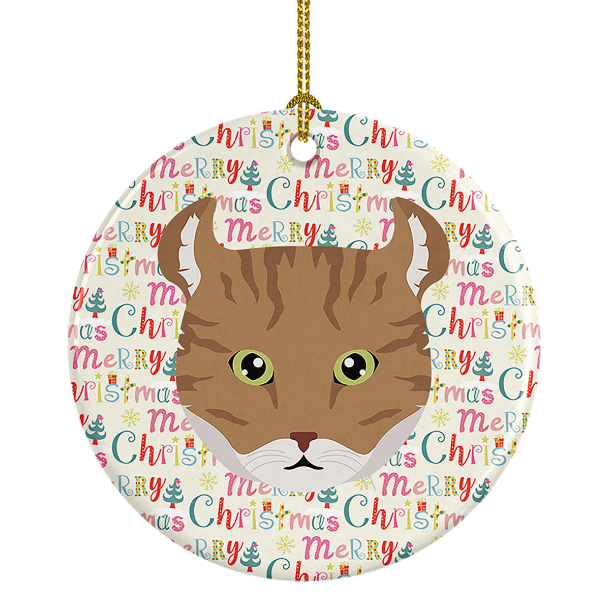 Buy this Highlander Lynx Cat Christmas Ceramic Ornament