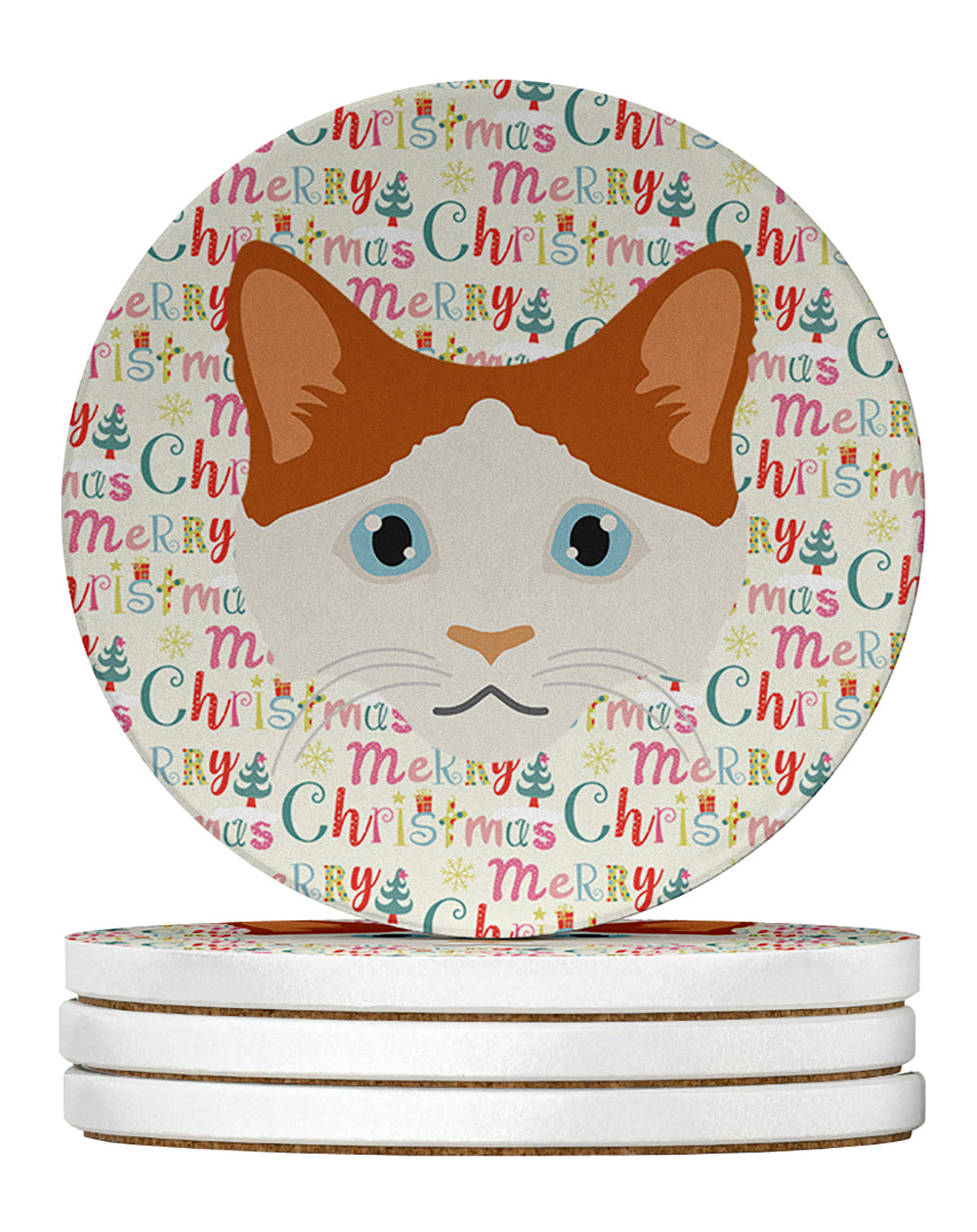 Buy this La Perm Cat Christmas Large Sandstone Coasters Pack of 4