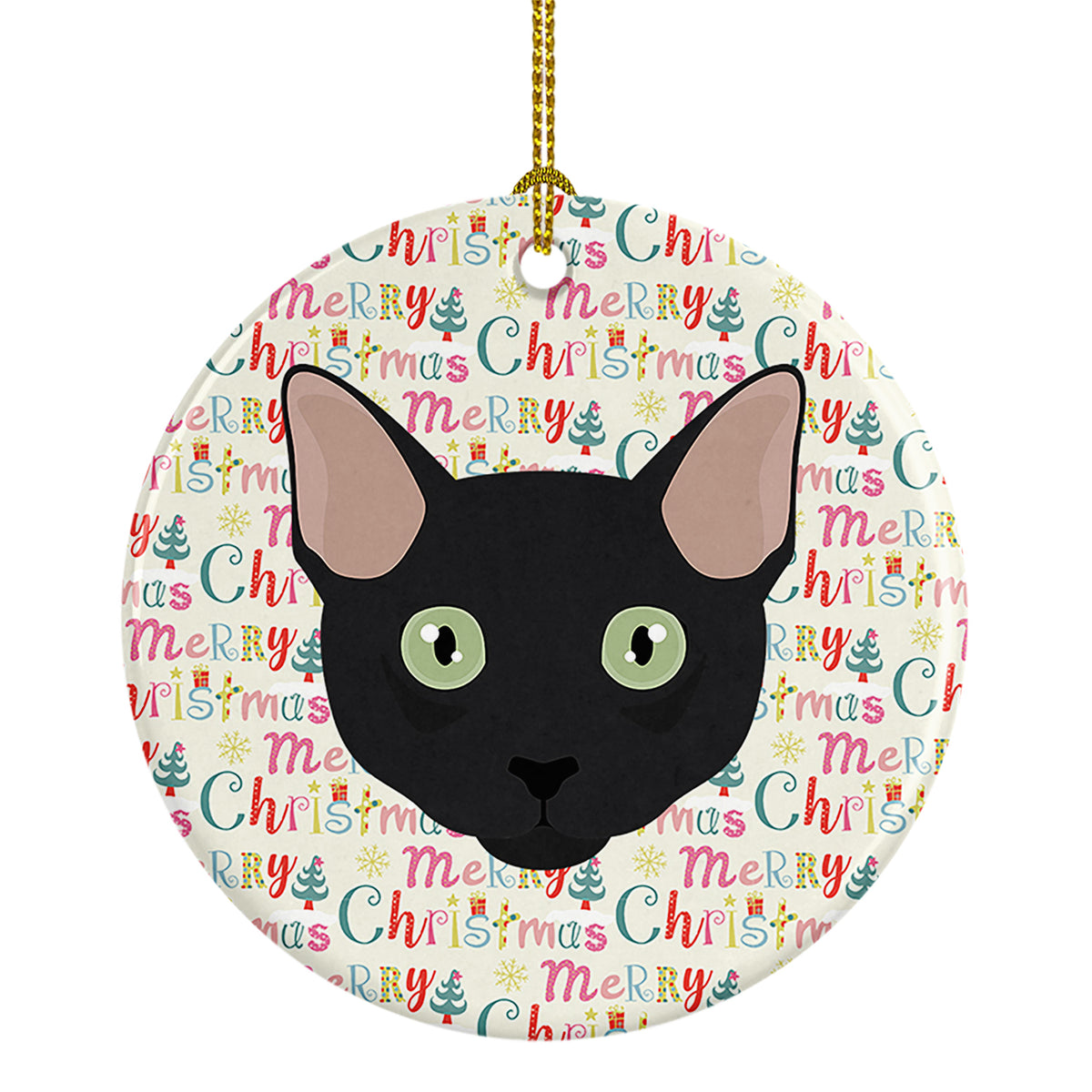 Buy this Mandalay Cat Christmas Ceramic Ornament
