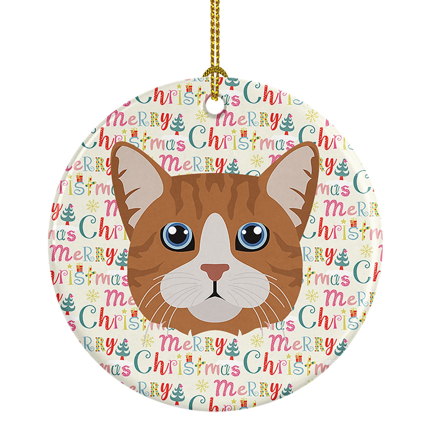 Buy this Manx Cat Christmas Ceramic Ornament