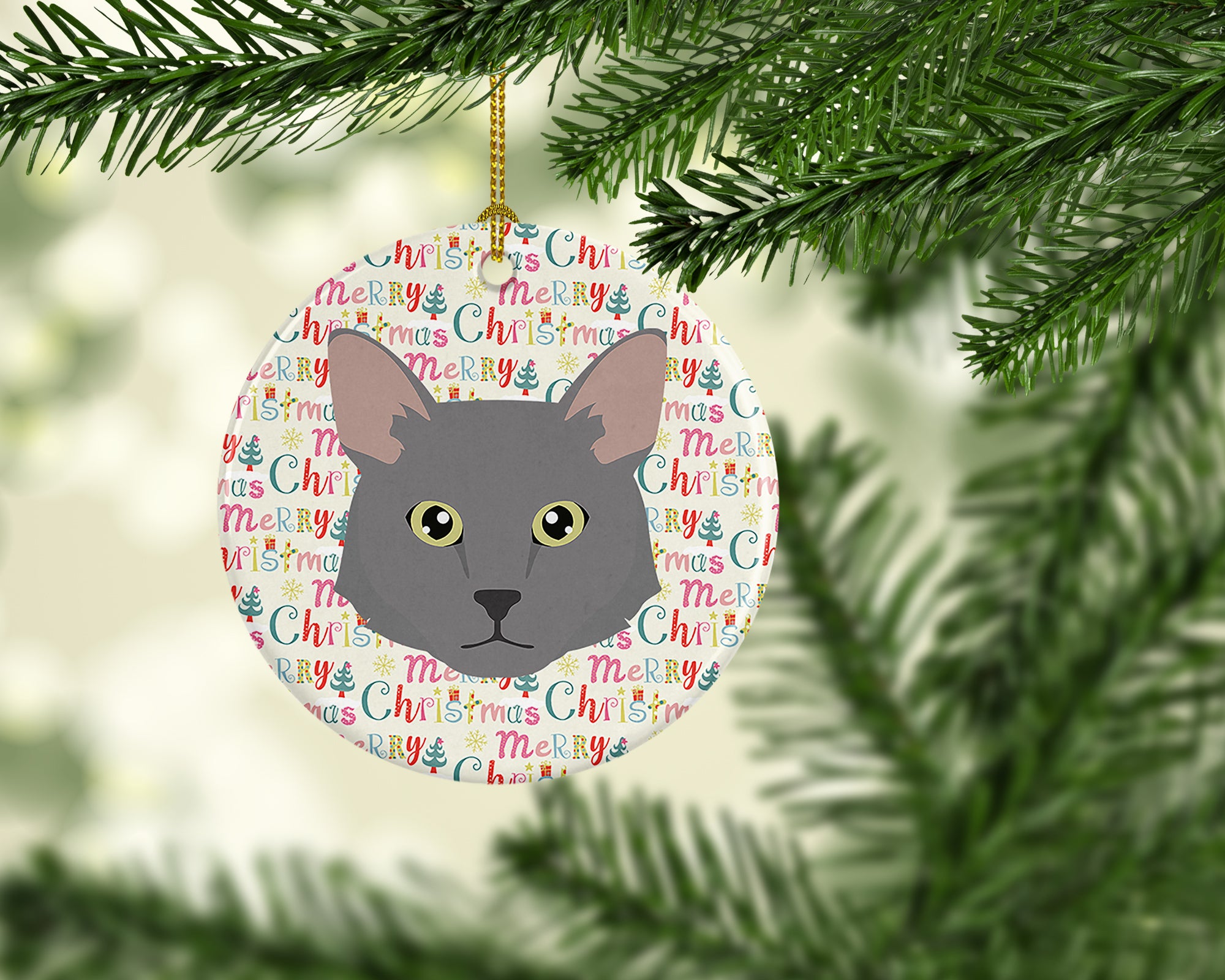 Buy this Nebelung Cat Christmas Ceramic Ornament