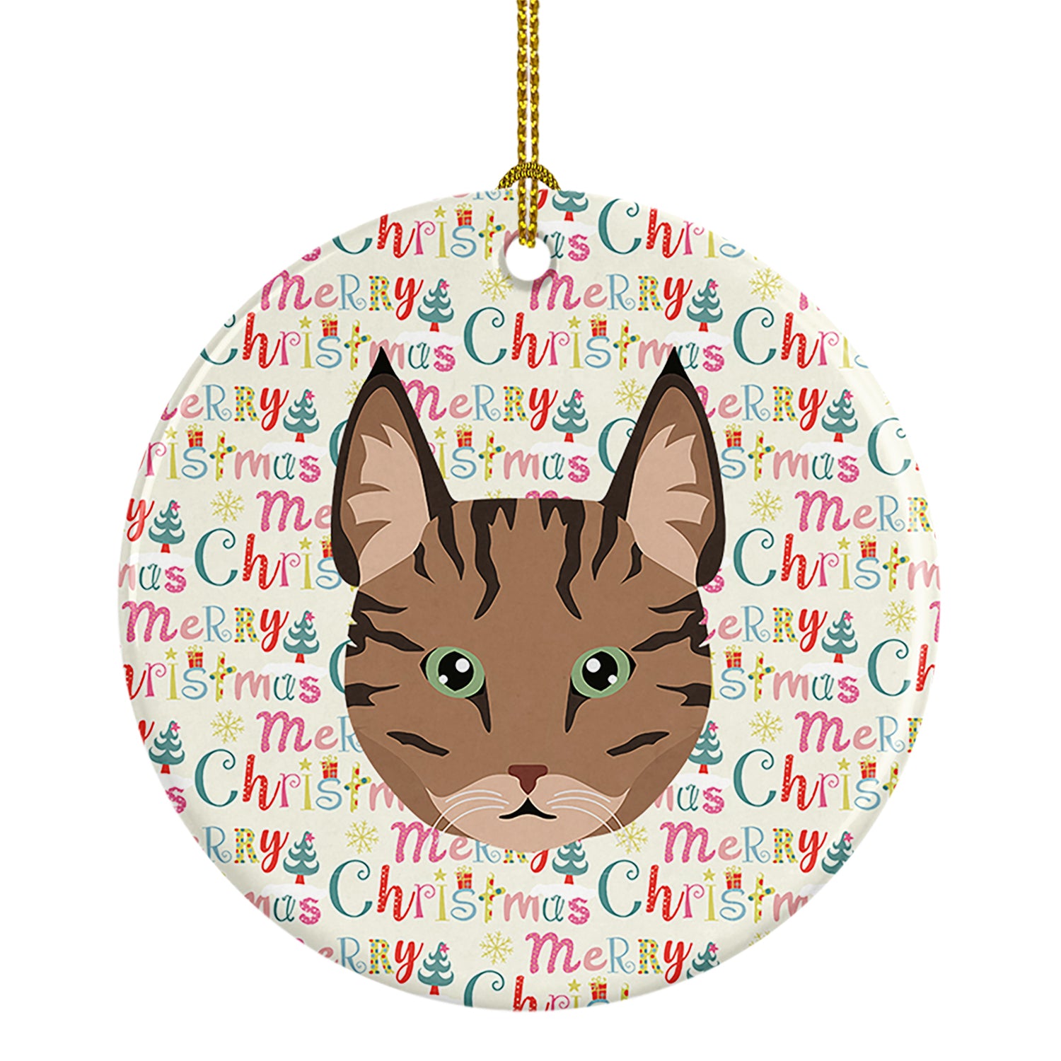 Buy this Pixie Bob Cat Christmas Ceramic Ornament