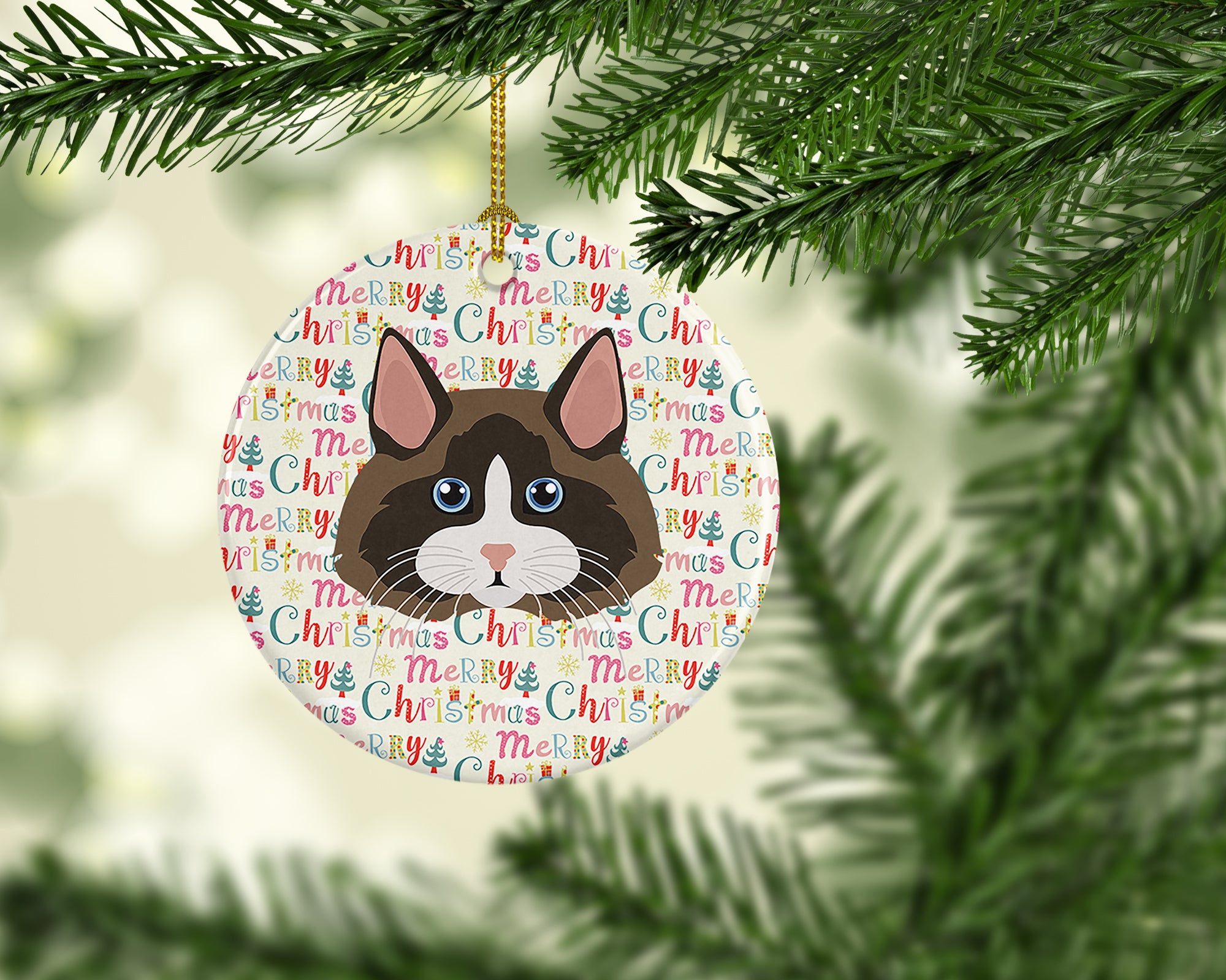 Ragdoll Cat Christmas Ceramic Ornament - the-store.com