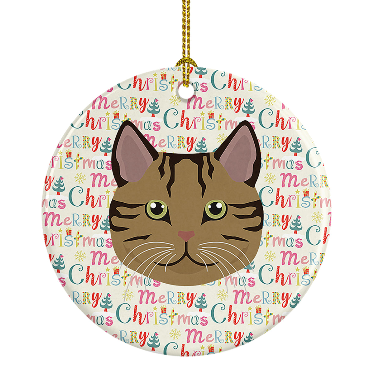 Buy this Scottish Straight Cat Christmas Ceramic Ornament