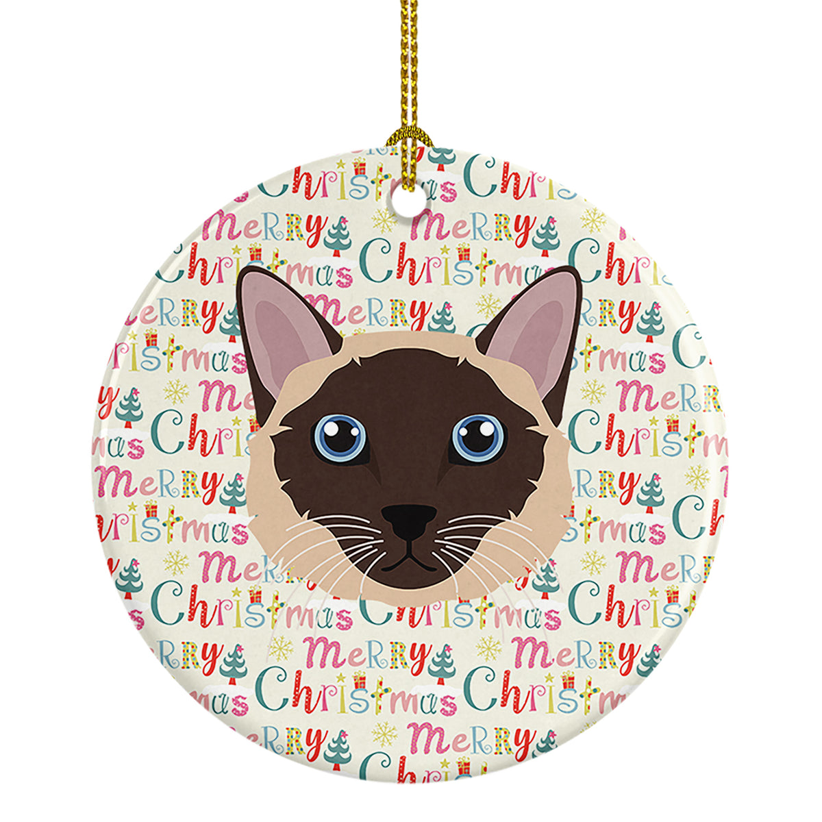 Buy this Siamese Traditional Cat Christmas Ceramic Ornament