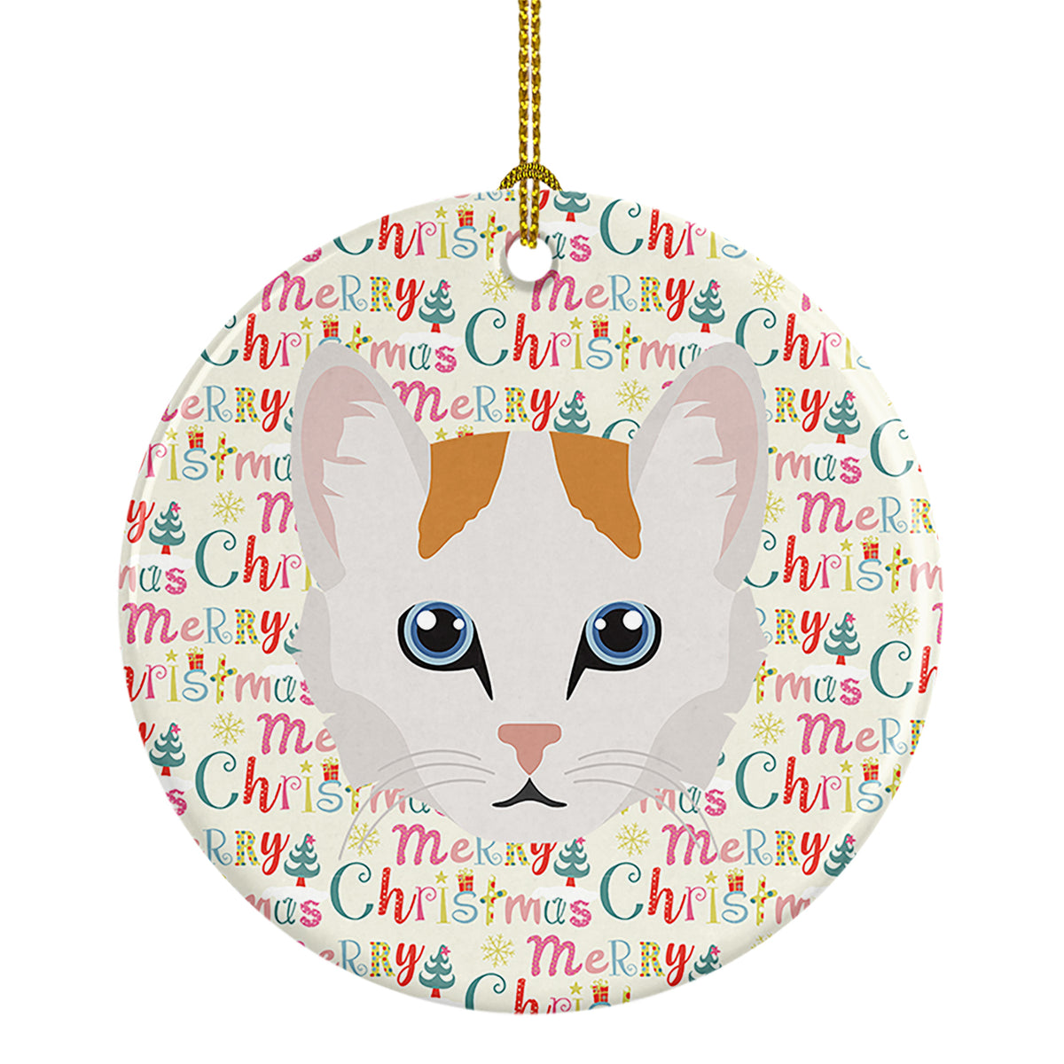 Buy this Turkish Van Cat Christmas Ceramic Ornament