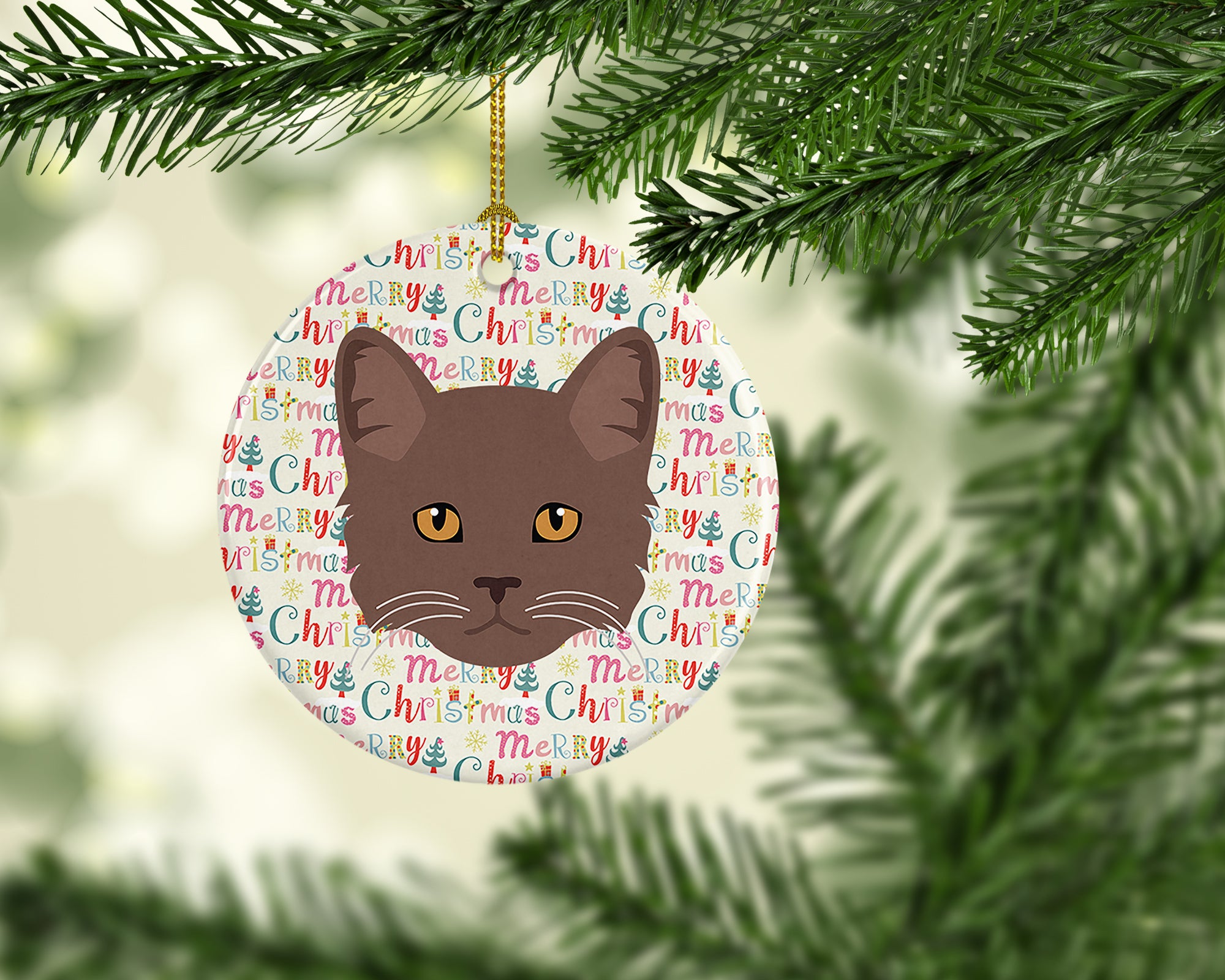 York Chocolate Cat Christmas Ceramic Ornament - the-store.com