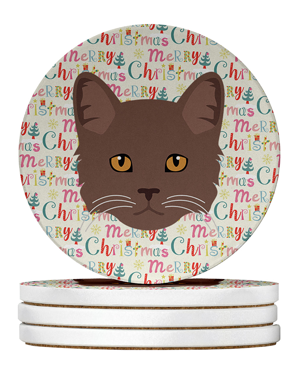 Buy this York Chocolate Cat Christmas Large Sandstone Coasters Pack of 4