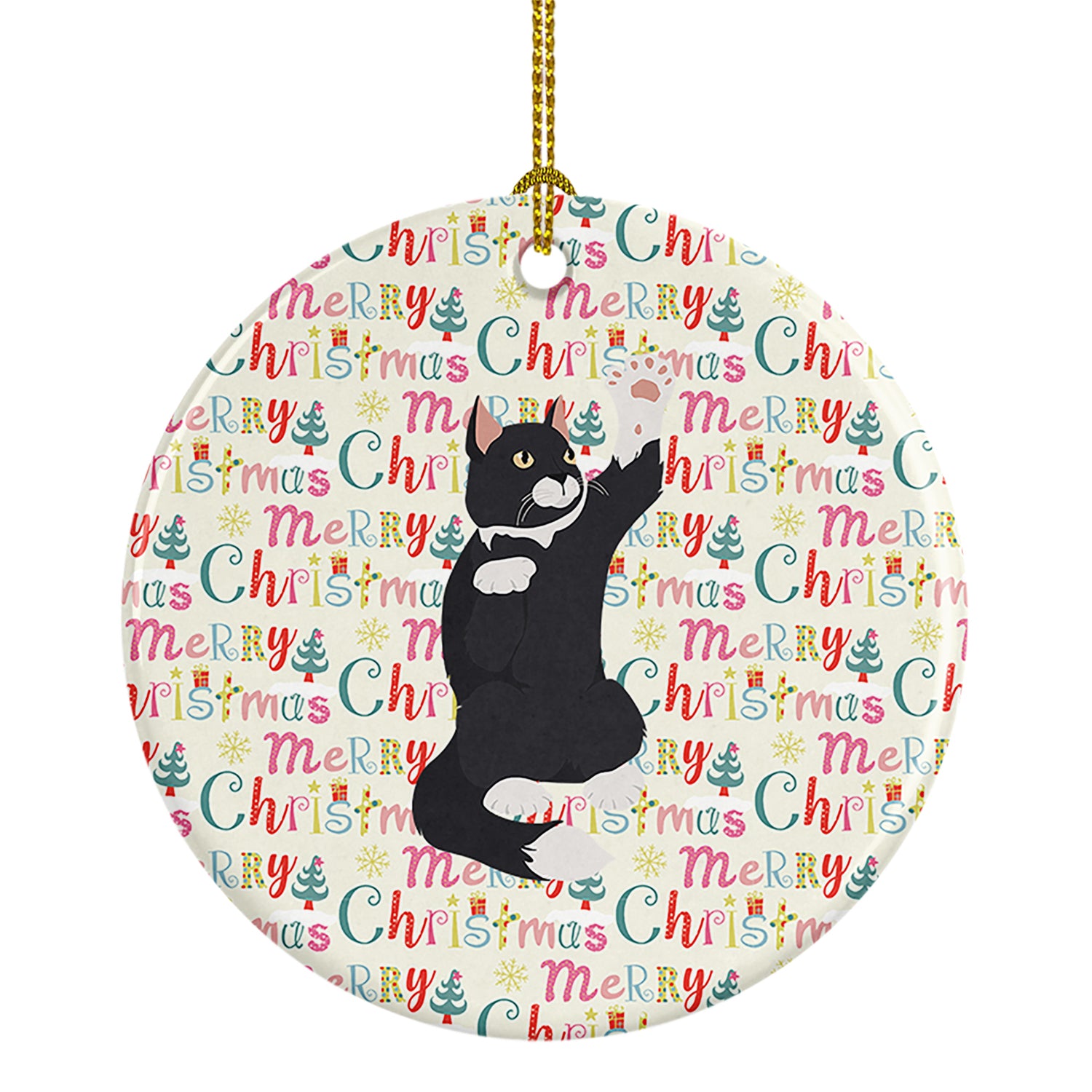 Buy this American Polydactyl Cat Christmas Ceramic Ornament