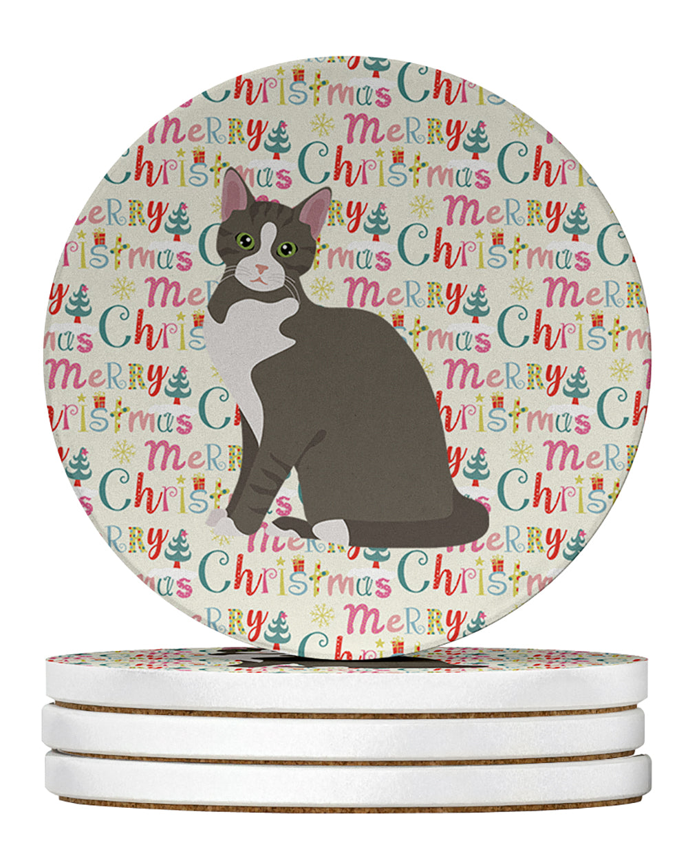 Buy this Brazilian Shorthair Cat Christmas Large Sandstone Coasters Pack of 4
