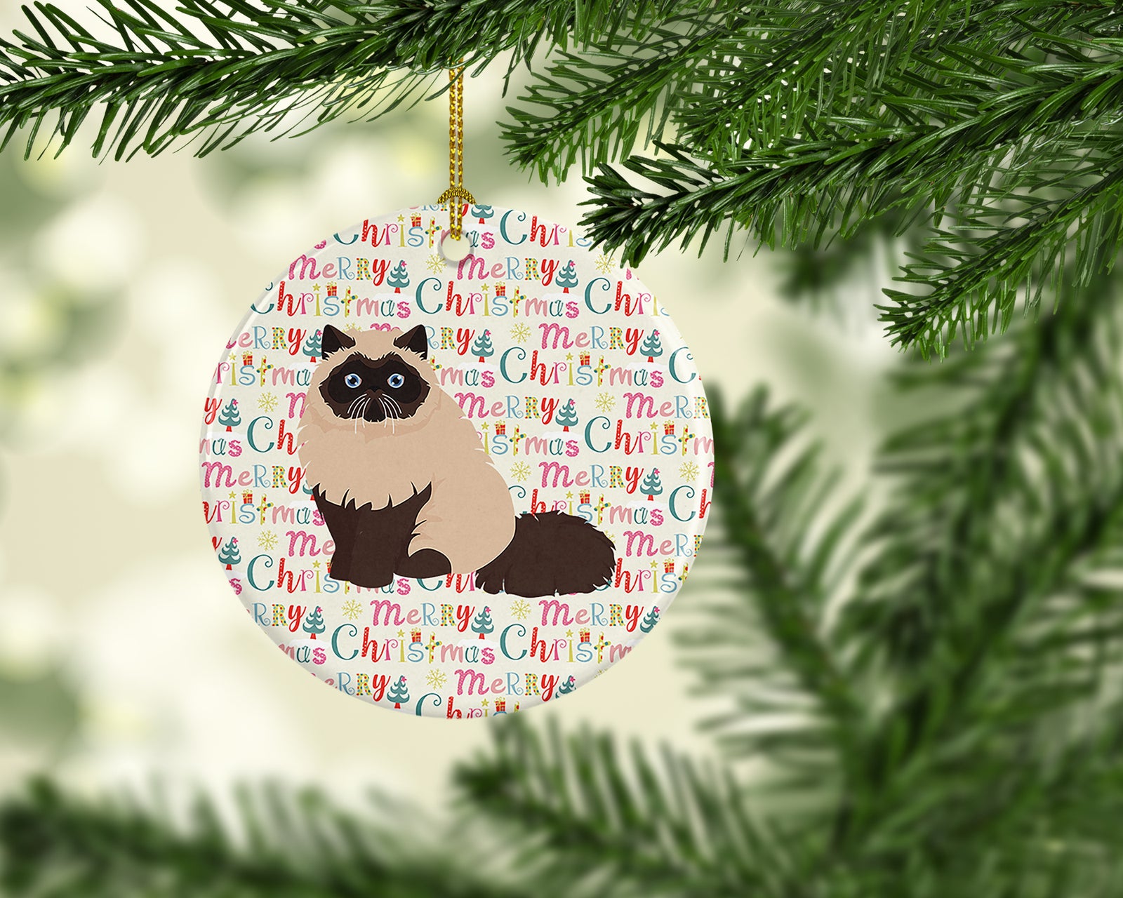 Caroline's Treasures Colorpoint Persian Hymalayan Cat Christmas Ceramic Ornament