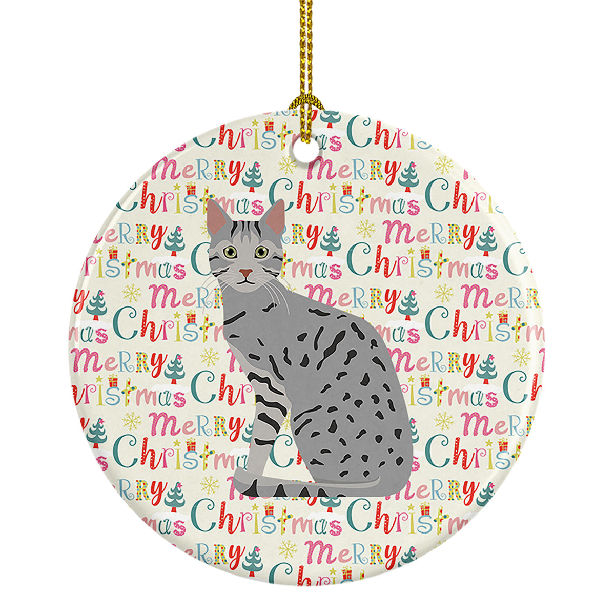 Buy this Egyptian Mau Cat Christmas Ceramic Ornament