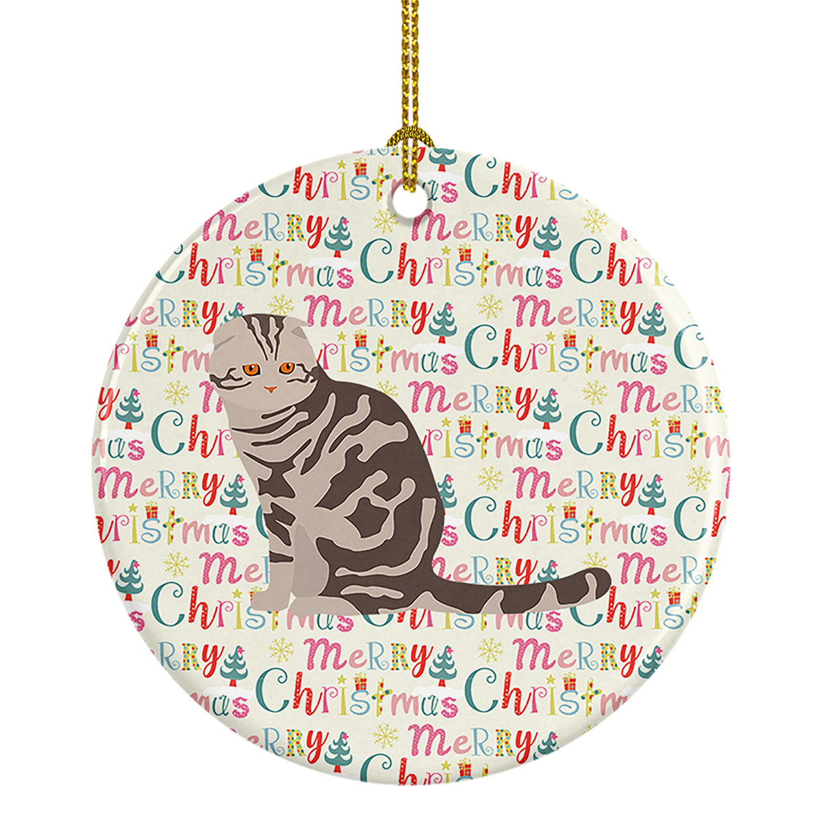 Buy this Foldex Exotic Fold Cat Christmas Ceramic Ornament