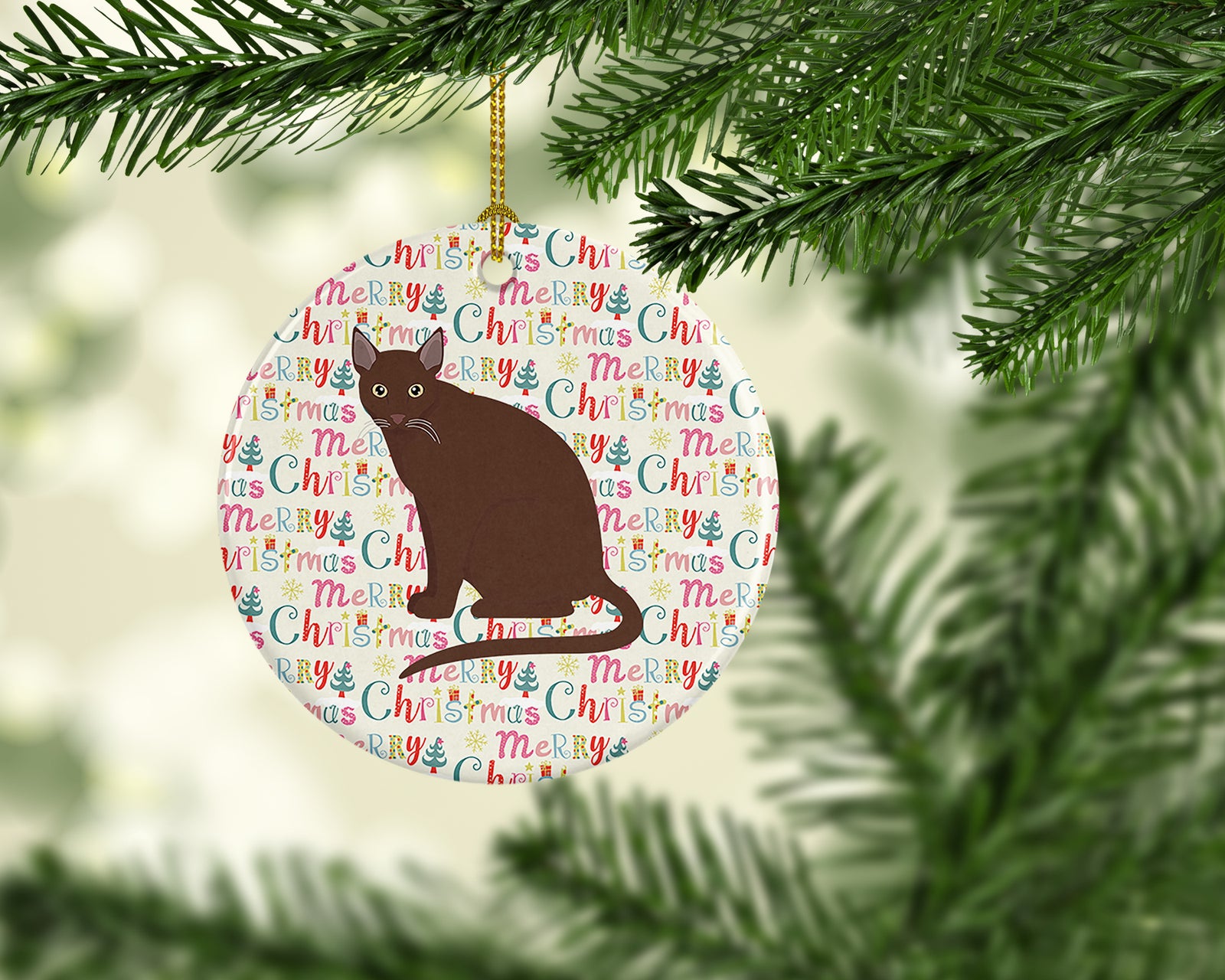 Caroline's Treasures Raas Cat Christmas Ceramic Ornament