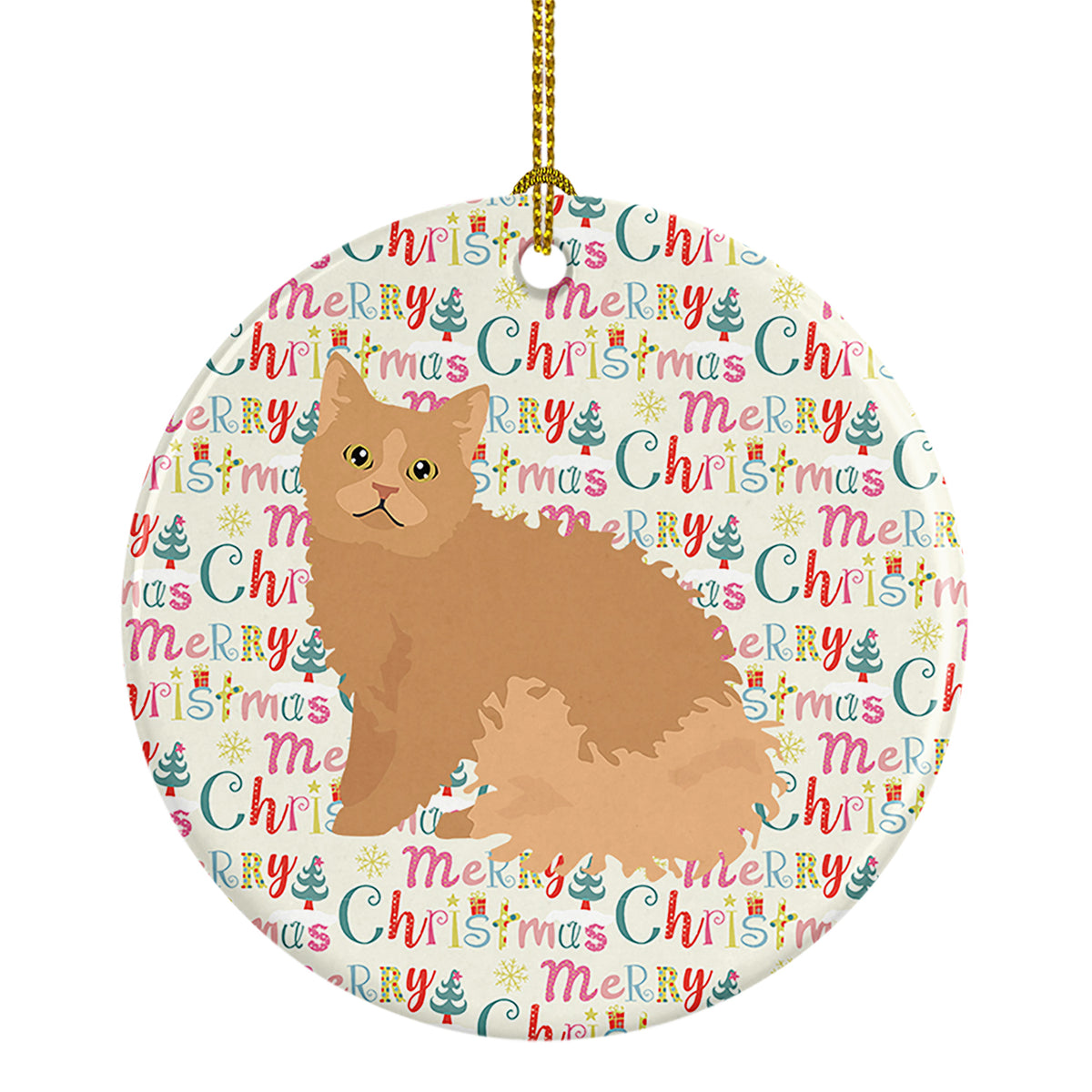 Buy this Selkirk Rex Cat Christmas Ceramic Ornament