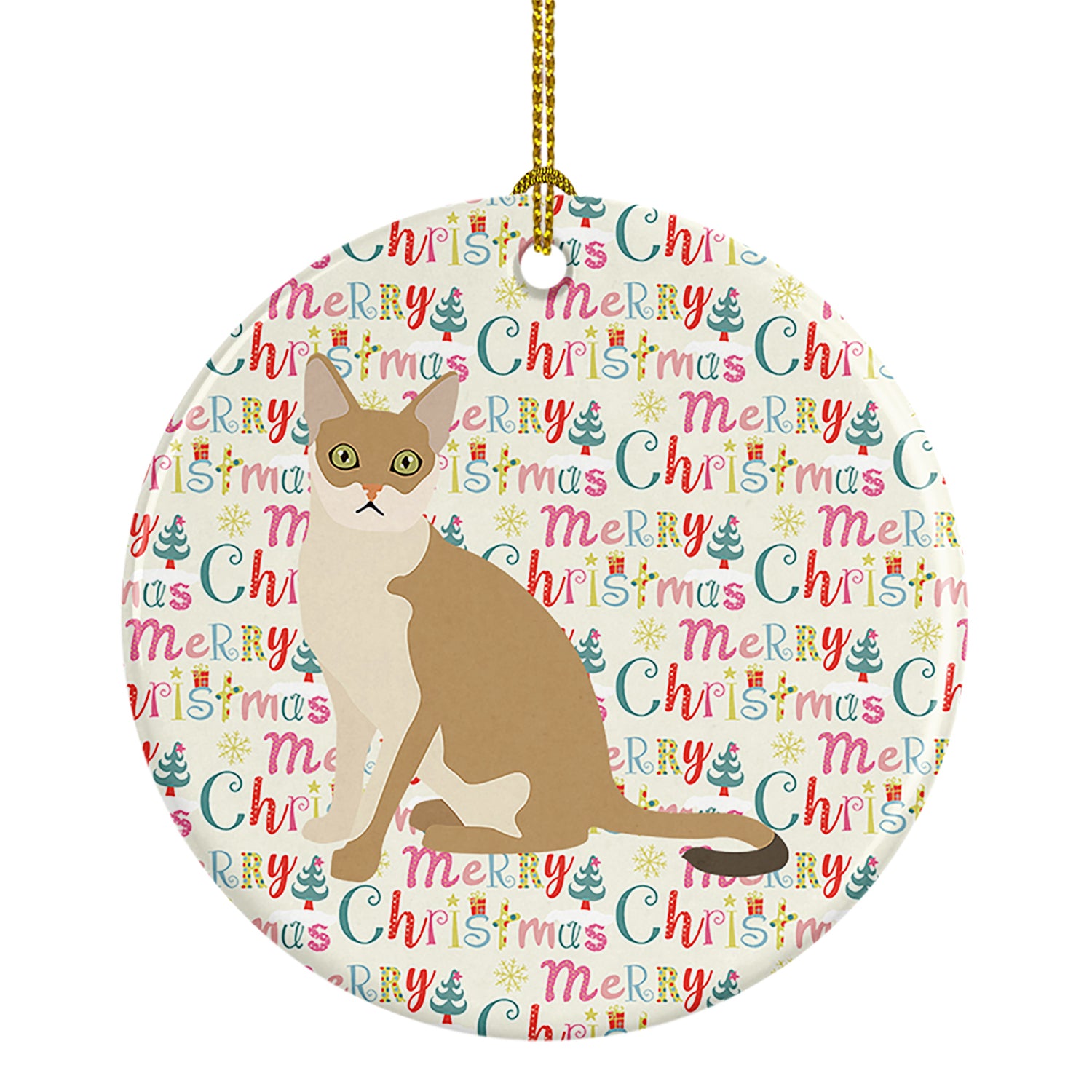 Buy this Singapura Cat Christmas Ceramic Ornament