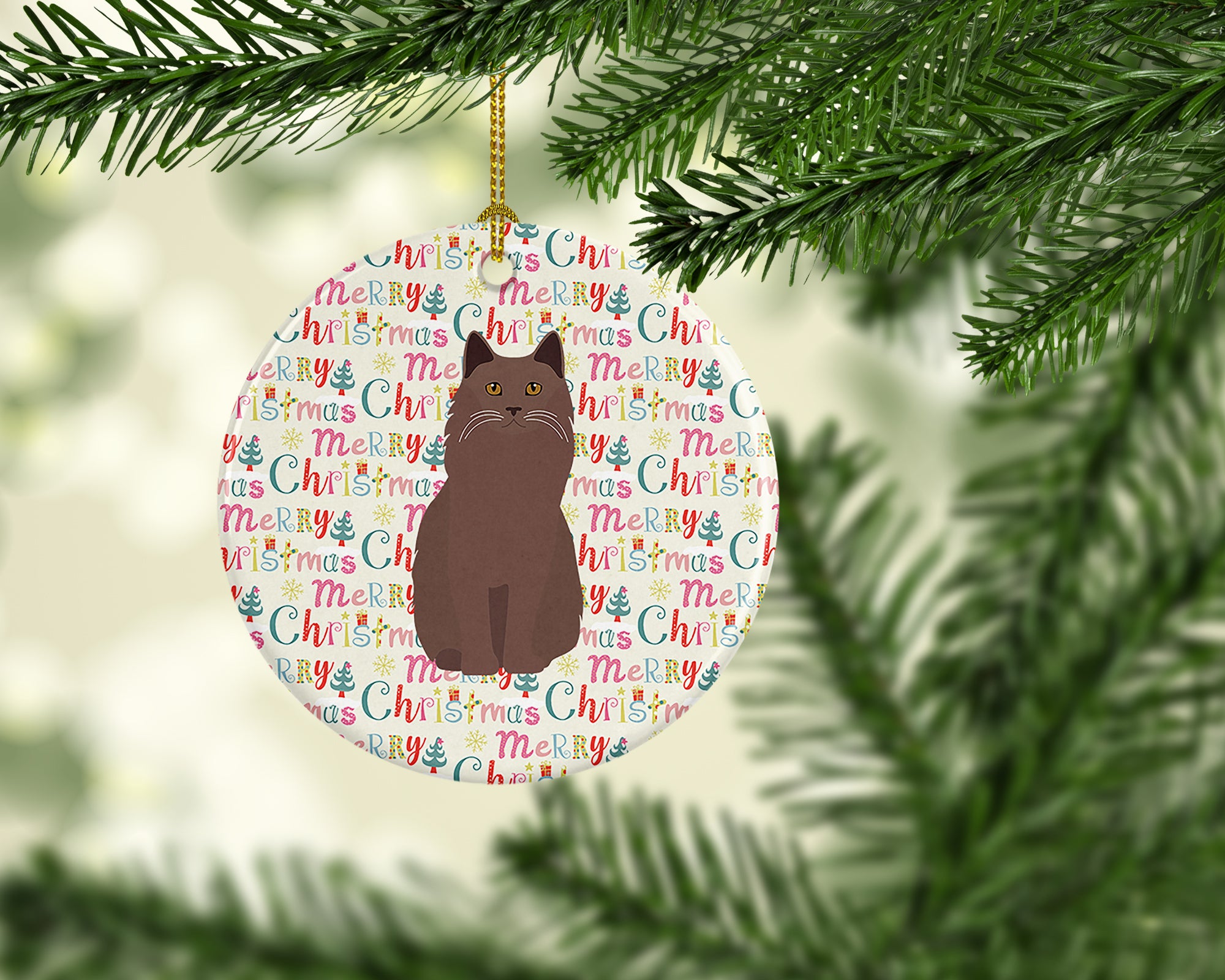 Buy this York Chocolate Cat Christmas Ceramic Ornament