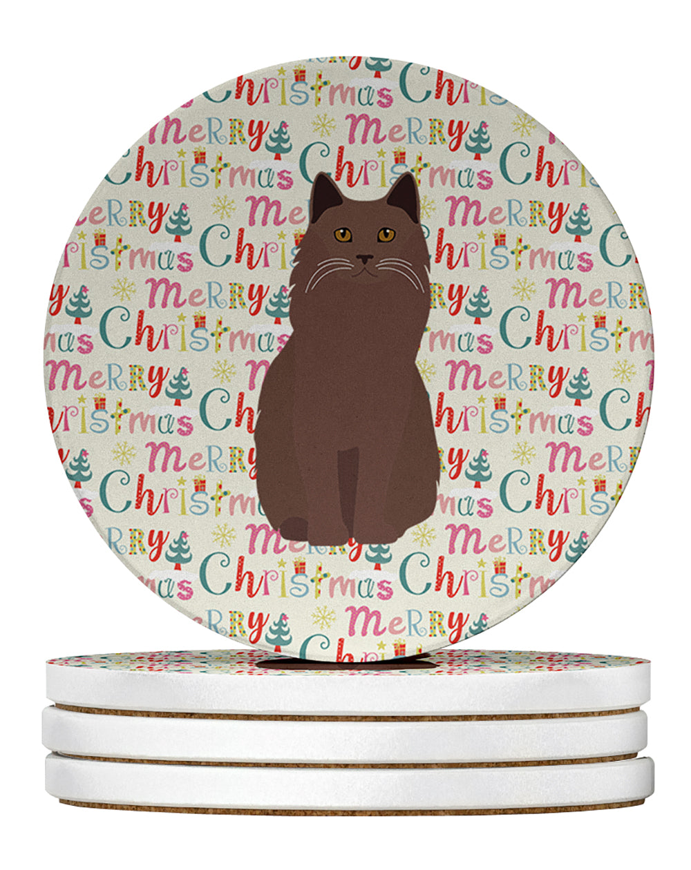 Buy this York Chocolate Cat Christmas Large Sandstone Coasters Pack of 4