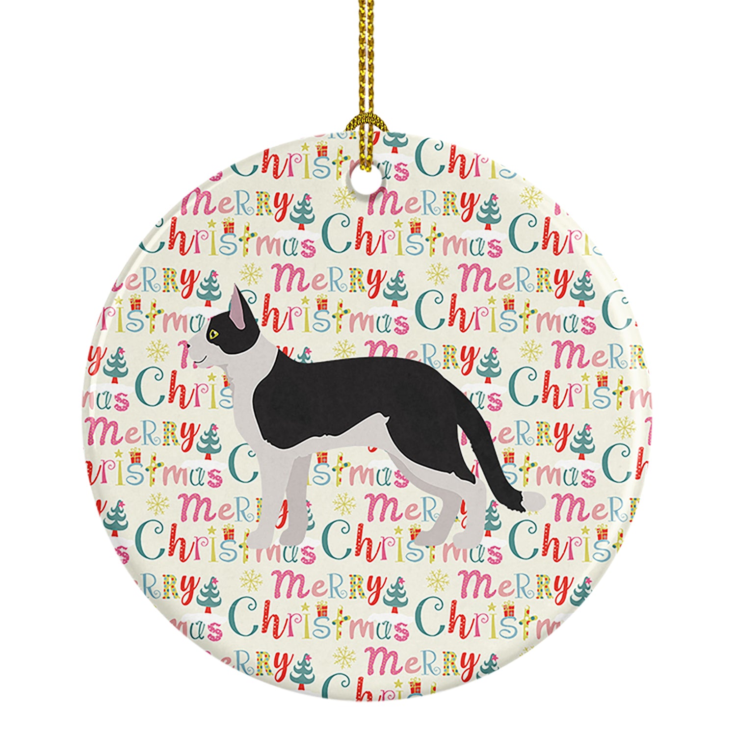 Buy this Bicolour Aegean Cat Christmas Ceramic Ornament