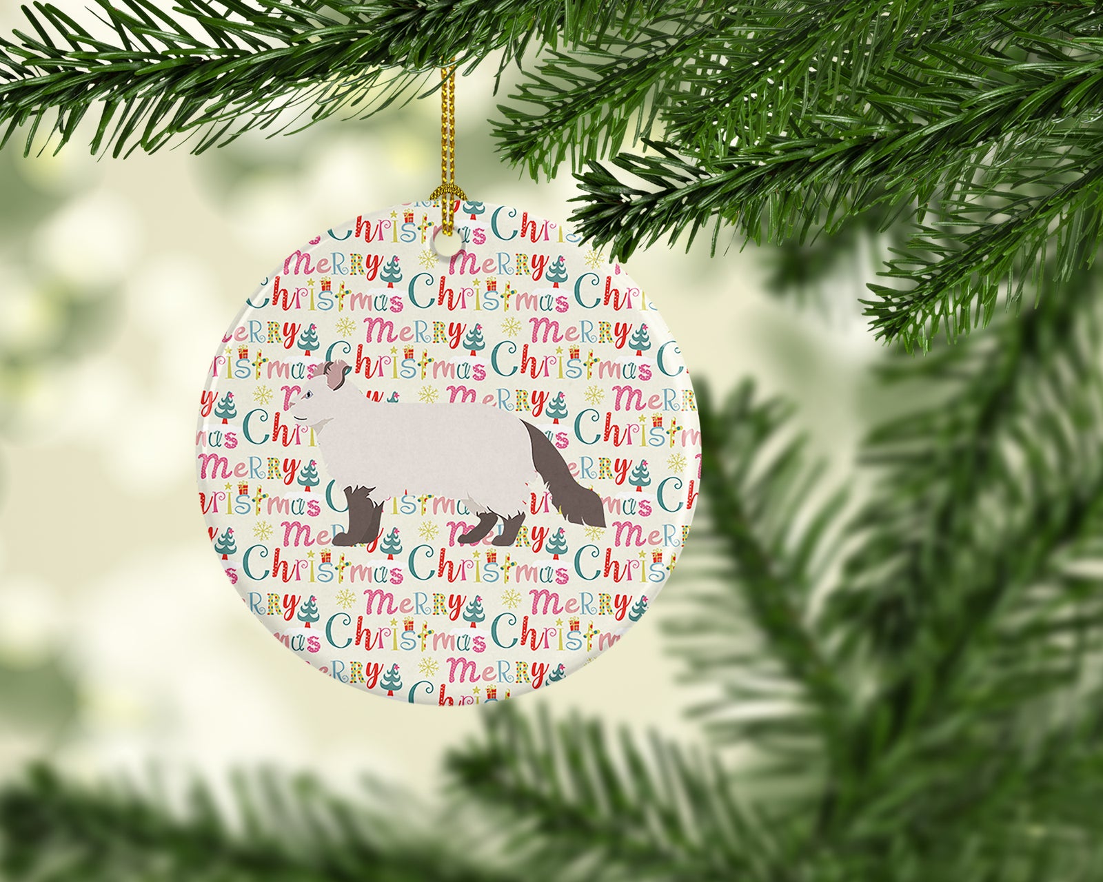 Buy this American Curl #2 Cat Christmas Ceramic Ornament