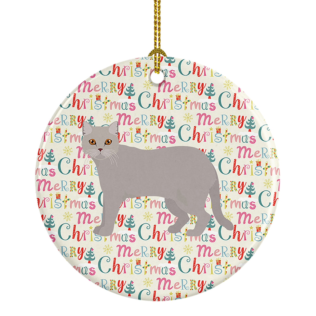 Buy this British Semi Longhair Cat Christmas Ceramic Ornament