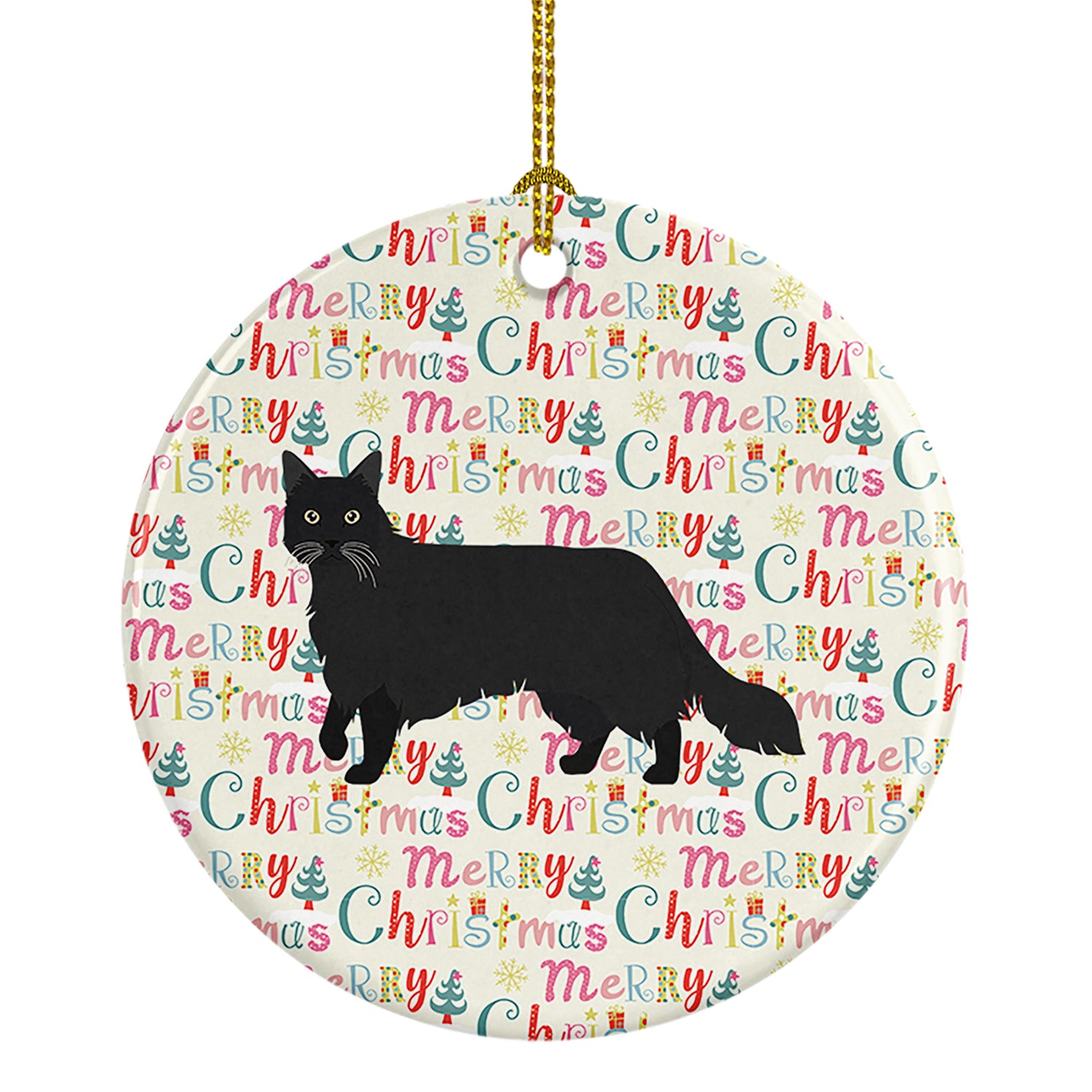 Buy this Black Chantilly Tiffany Cat Christmas Ceramic Ornament