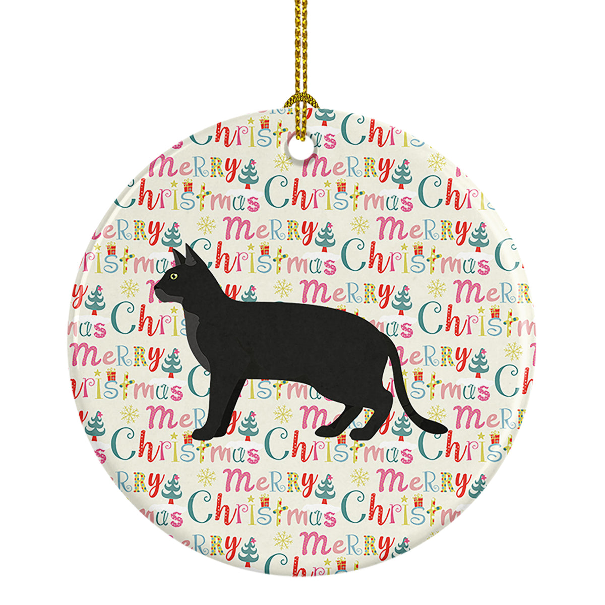 Buy this Chausie Black Cat Christmas Ceramic Ornament