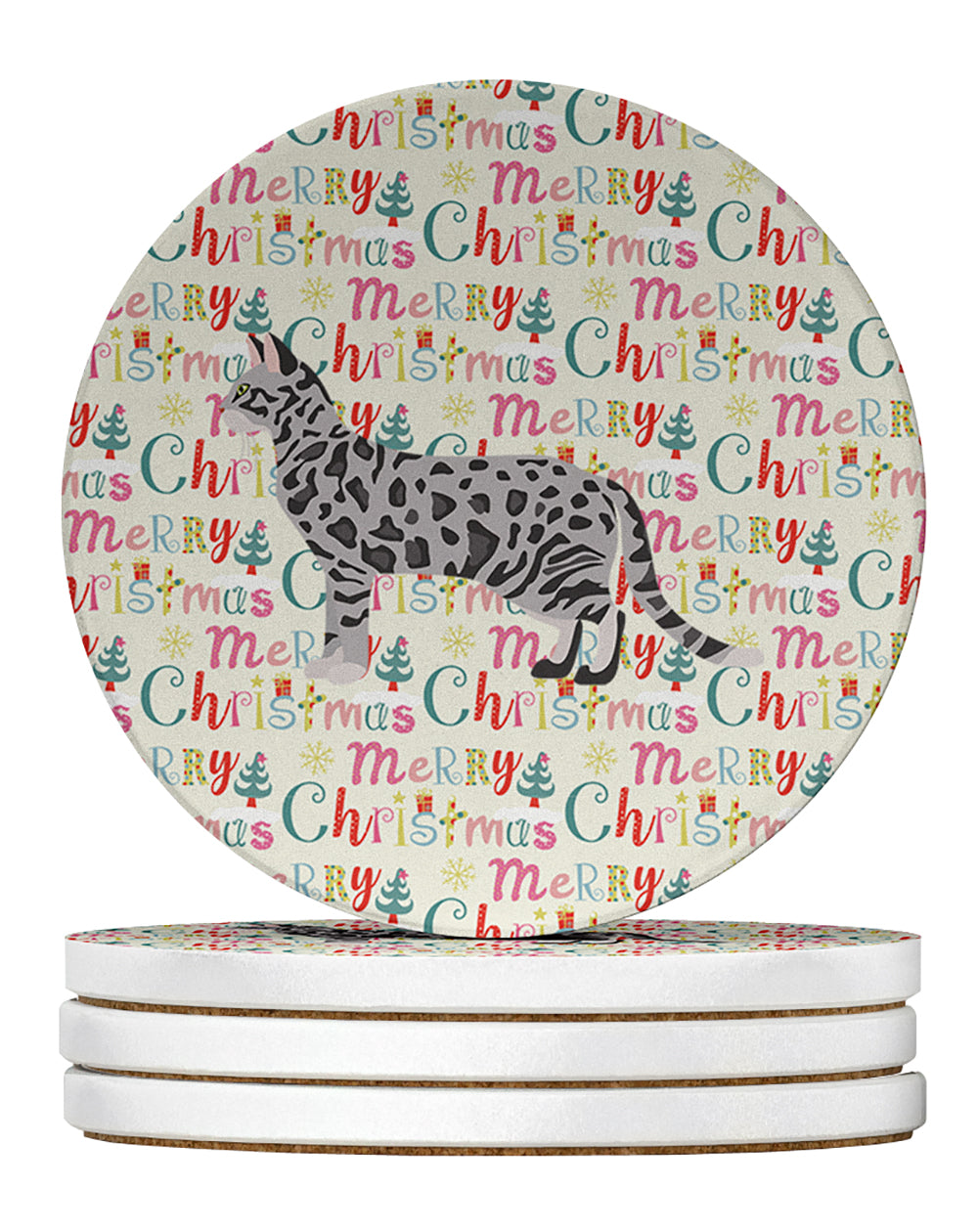 Buy this Cheetoh #2 Cat Christmas Large Sandstone Coasters Pack of 4