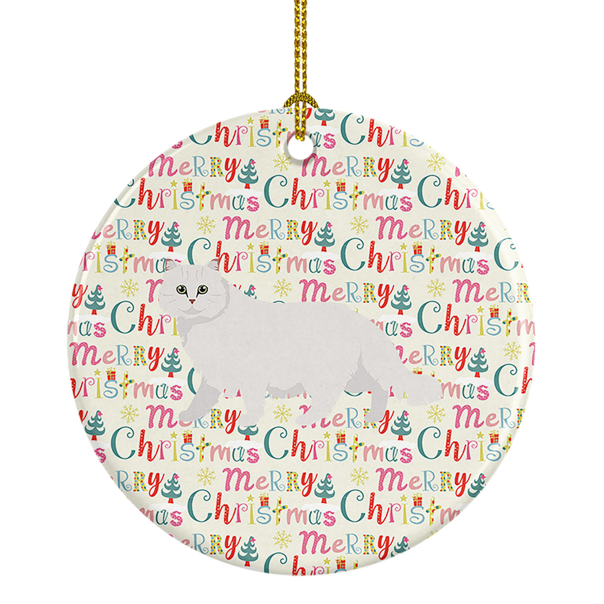 Buy this Chinchilla Persian Longhair Cat Christmas Ceramic Ornament